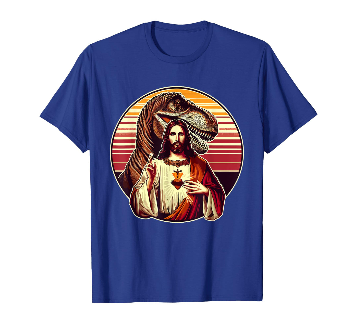 Jesus Christ and T-Rex Dinosaur T-Shirt