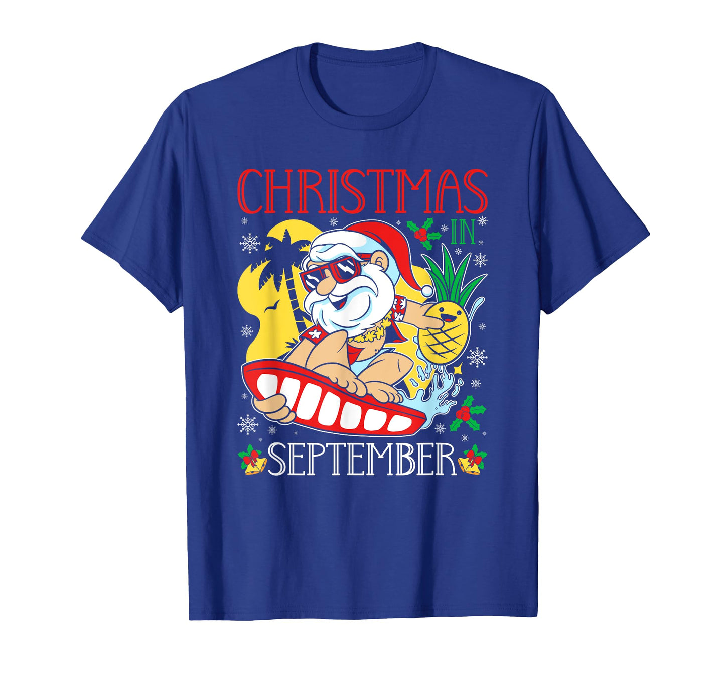 Christmas in September Hawaiian Tropical Santa T-Shirt