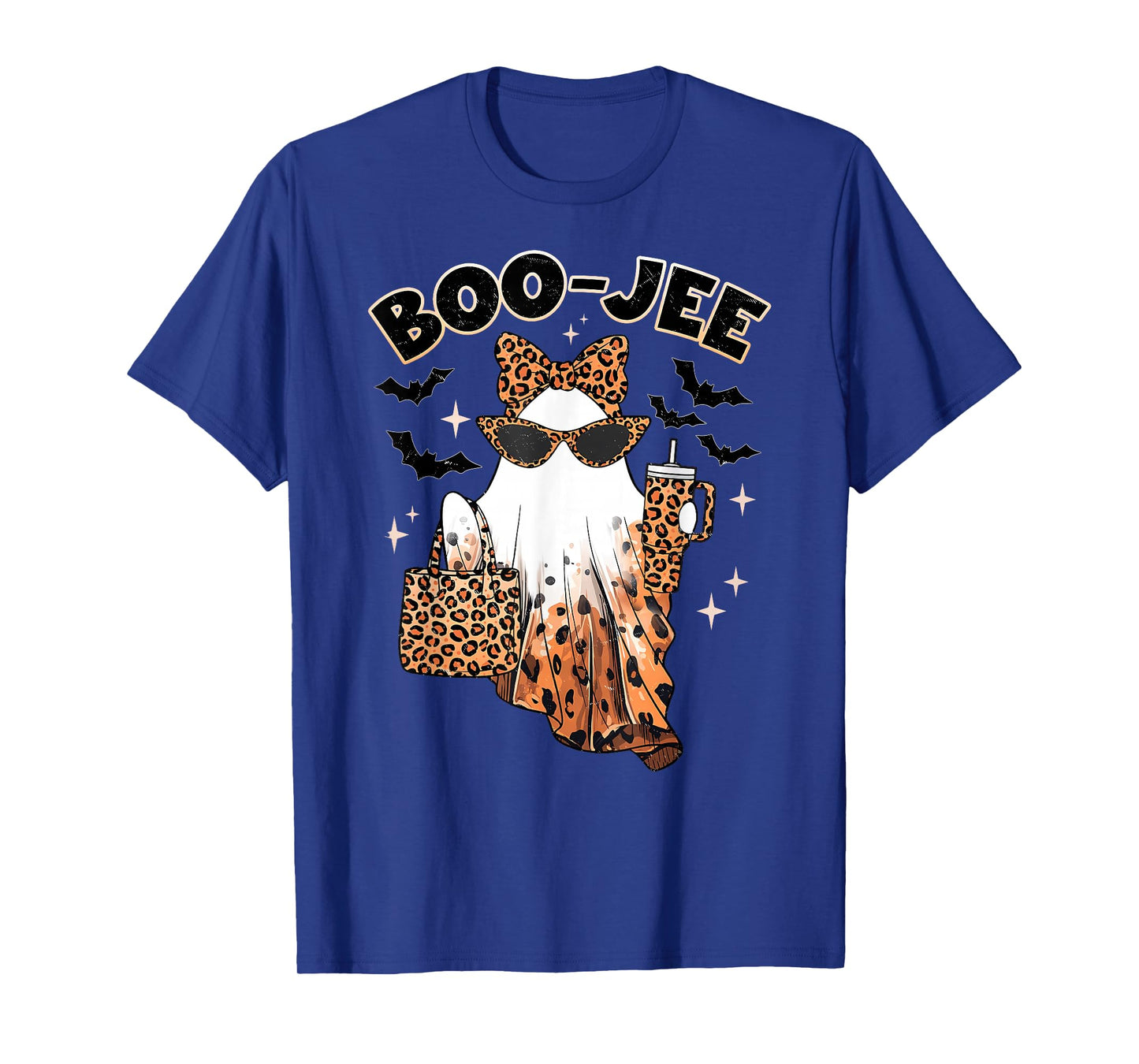 Coquette Leopard Ghost Coffee Boo-JEE Halloween Boujee Ghost T-Shirt