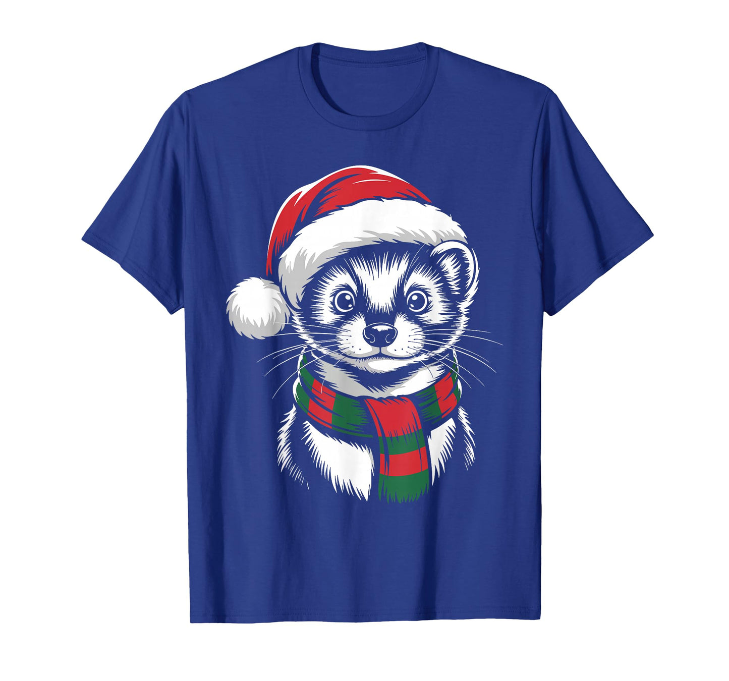 Weasel Xmas Santa Hat Scarf Christmas Costume T-Shirt