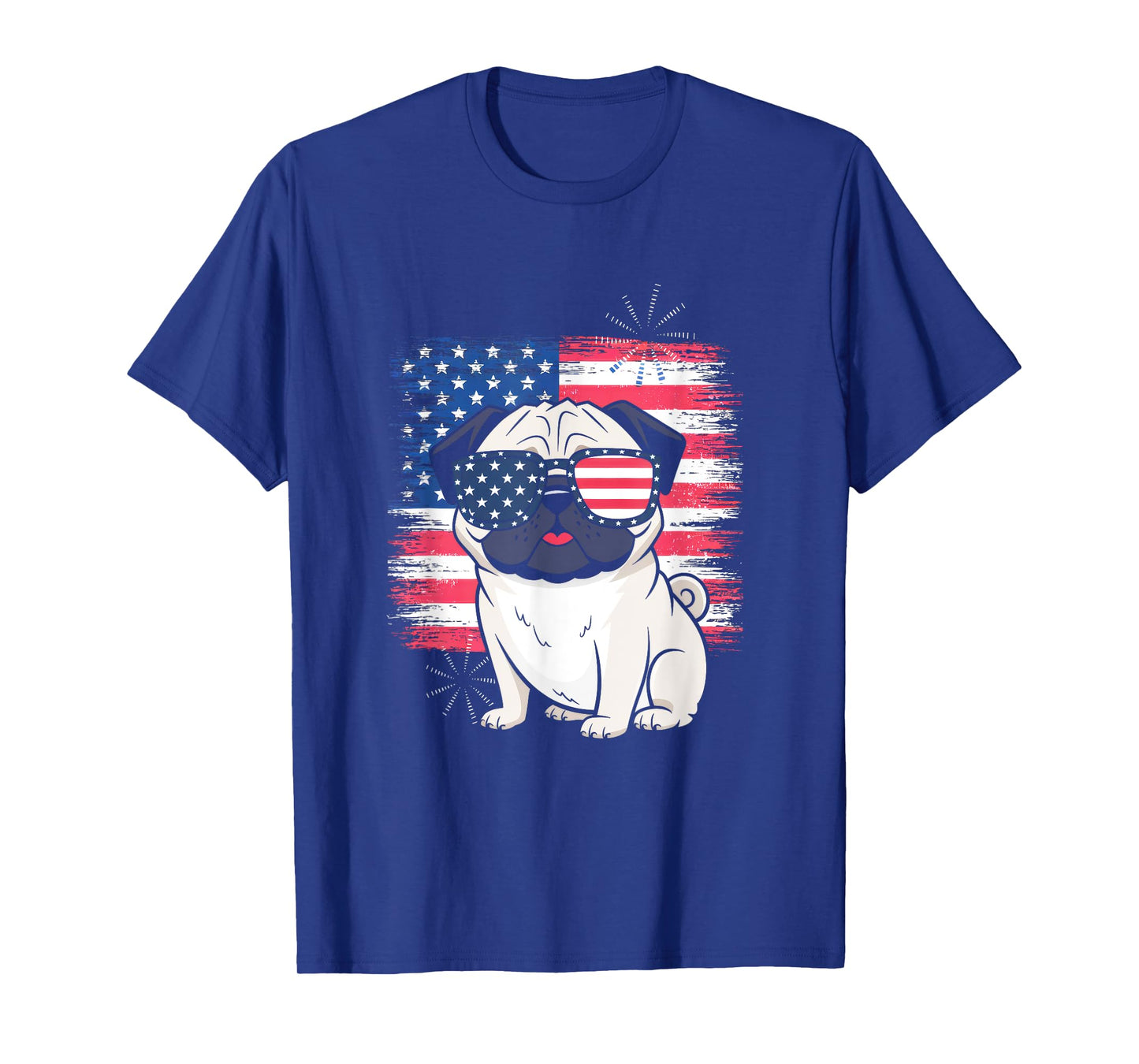 American Flag 4th Of July Pug Patriotic Holiday T-Shirt