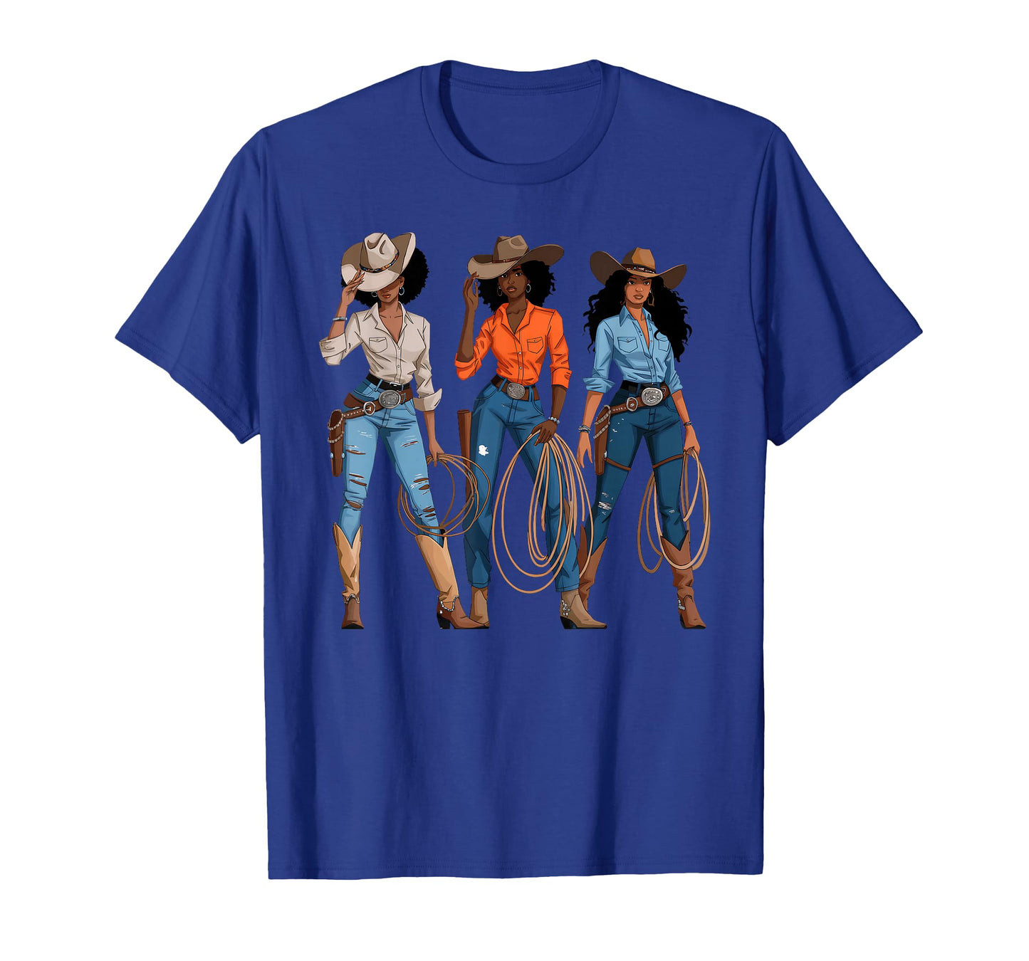 Black African American Cowgirl Western Country Rodeo T-Shirt
