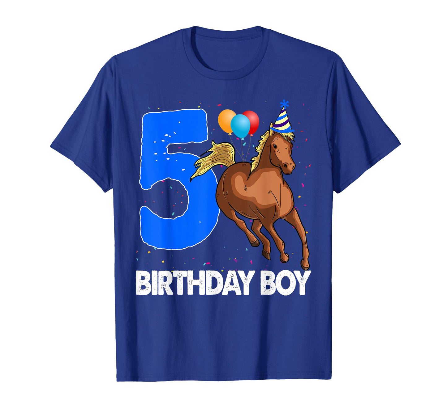 Birthday Boy 5 T-shirt Riding Rider Shirts Horse Love Party T-Shirt