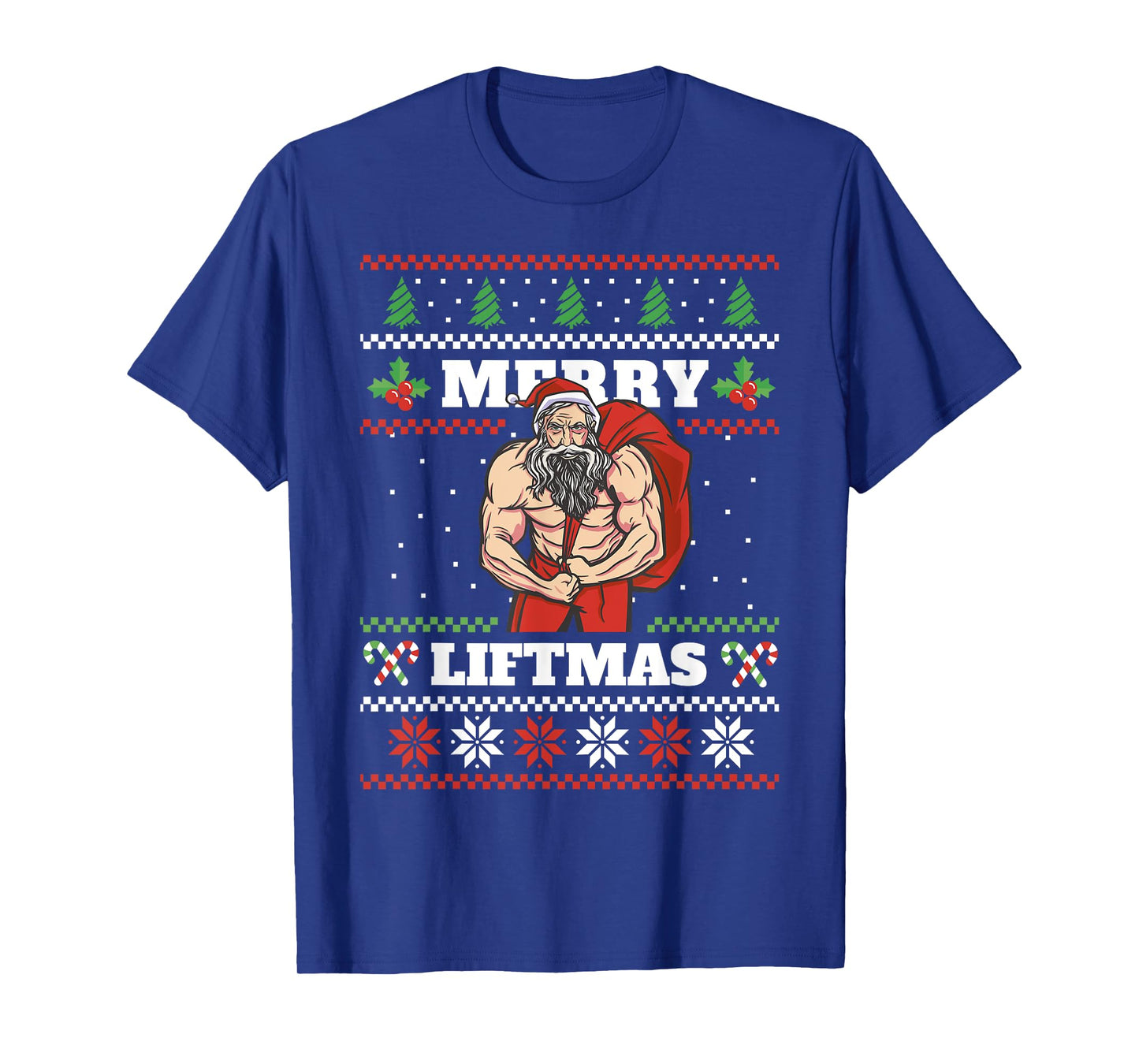 Santa Claus Weightlifting Christmas Fitness Gym Xmas Men T-Shirt