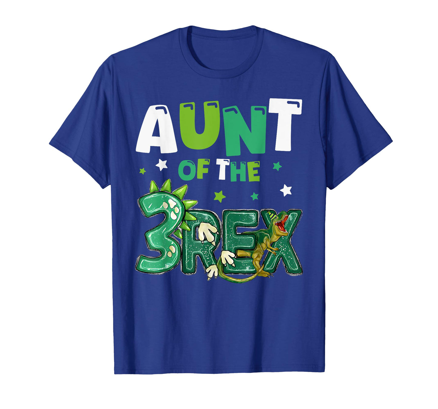 Aunt of the Three Rex Birthday Dinosaur Family Matching T-Shirt