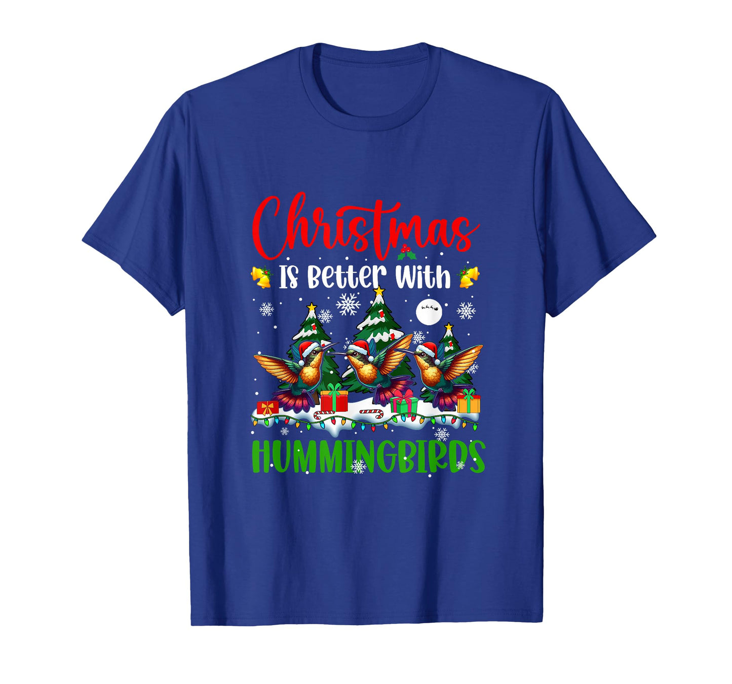 Xmas is Better Funny Joke Hummingbirds Lover Christmas Tree T-Shirt