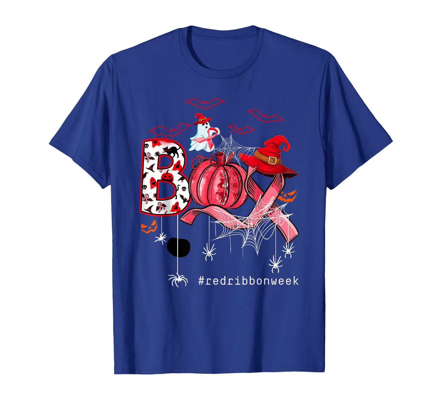 Groovy Boo Halloween Red Ribbon Week Awareness Ghost Witch T-Shirt