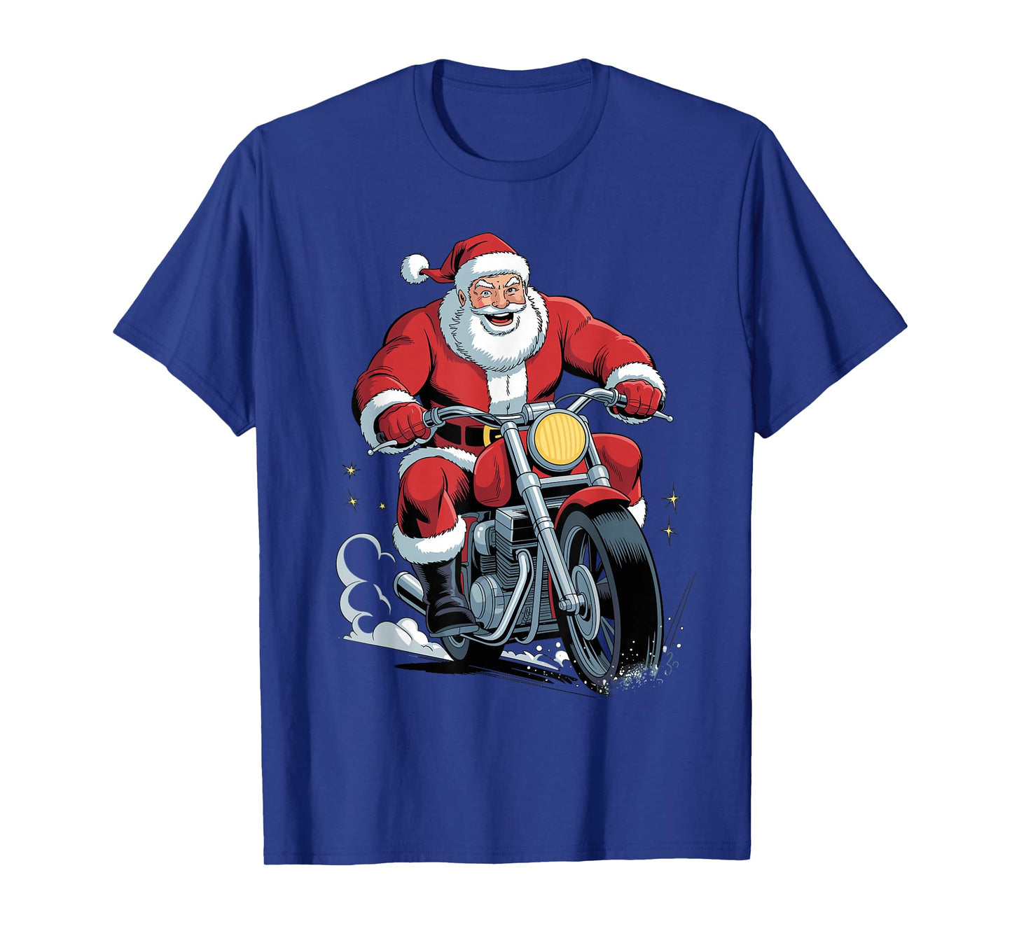 Funny Santa Riding Motorcycle Holiday Christmas Xmas Pajama T-Shirt