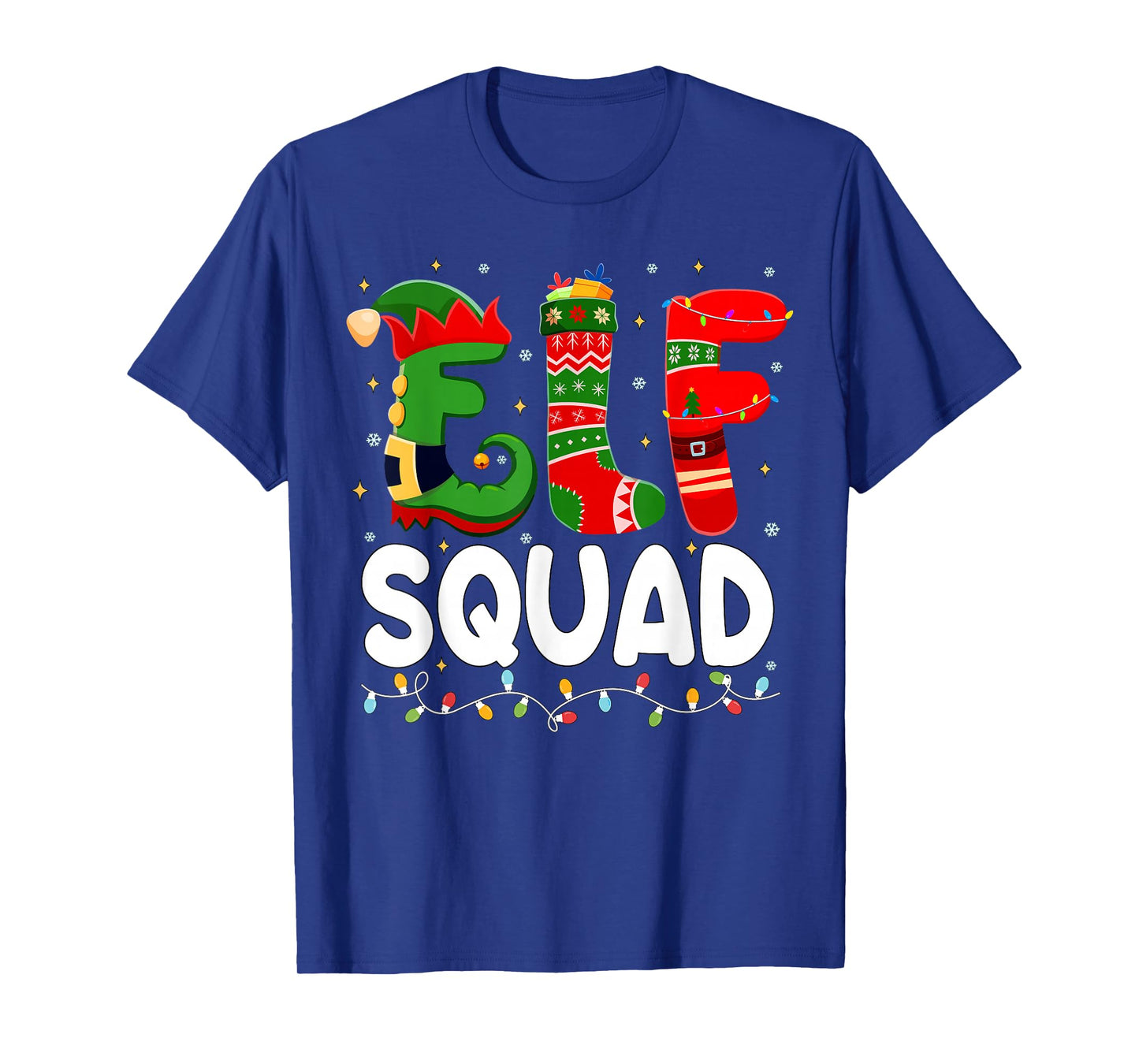 Elf Squad Funny Christmas Family Matching Pajamas Men Women T-Shirt