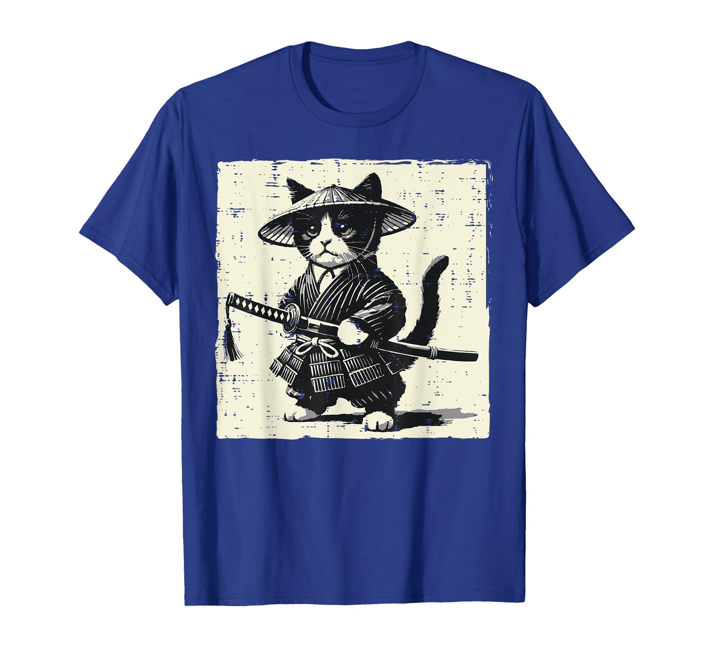 Japanese Cat Samurai Kimono Vintage Warrior Women Kids Men T-Shirt