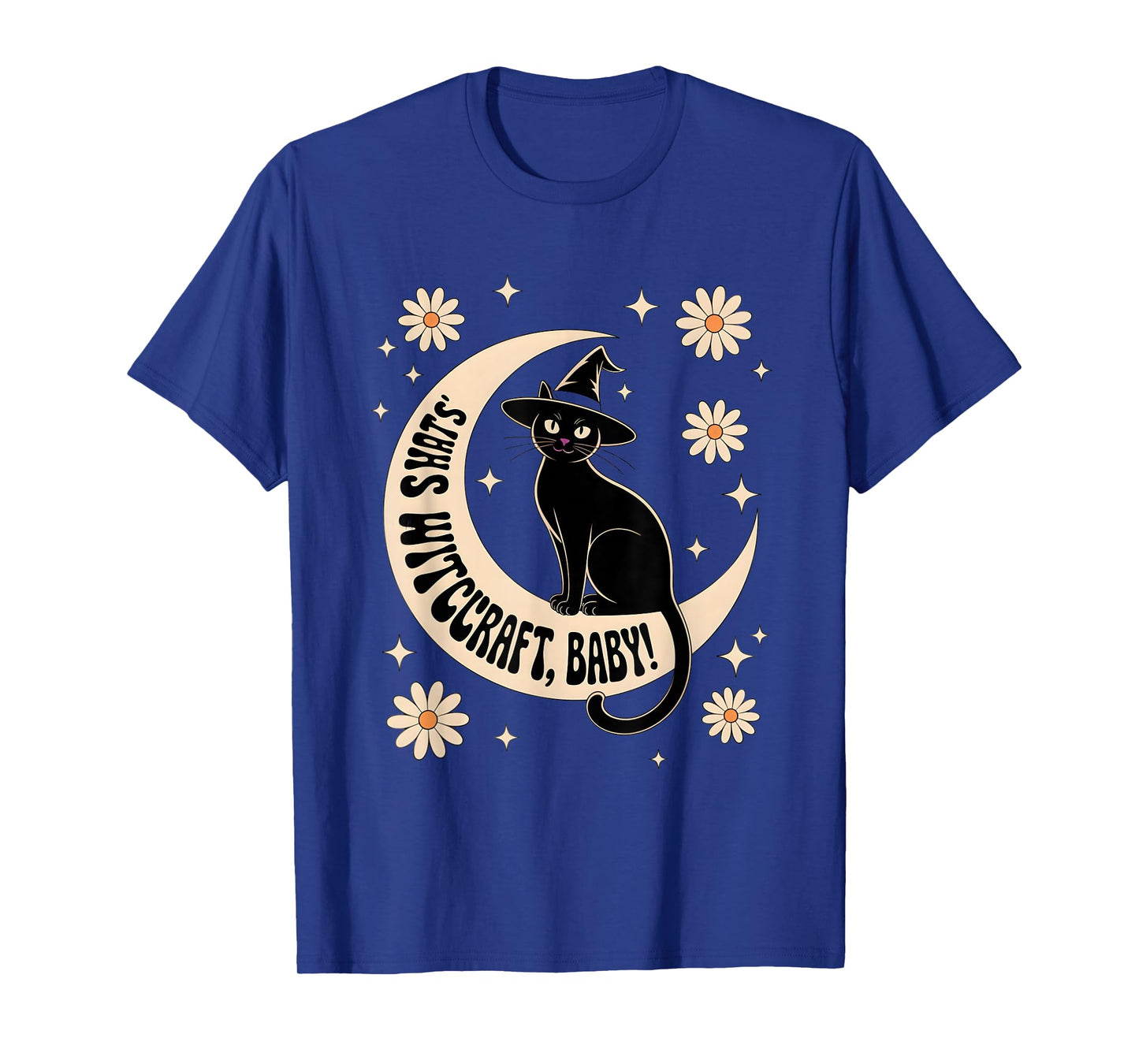 Witchcraft Baby Retro Cat Halloween T-Shirt