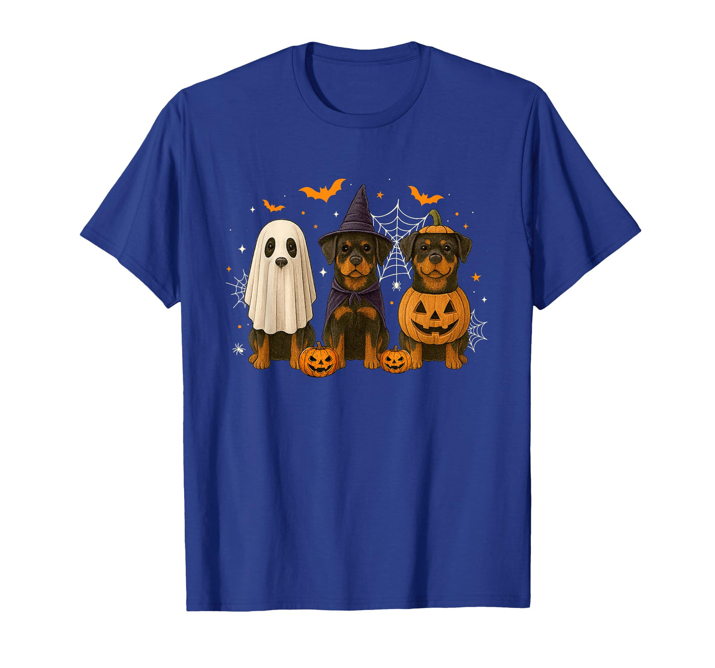 Funny Rottweiler Ghost Witch Pumpkin Halloween Costume T-Shirt