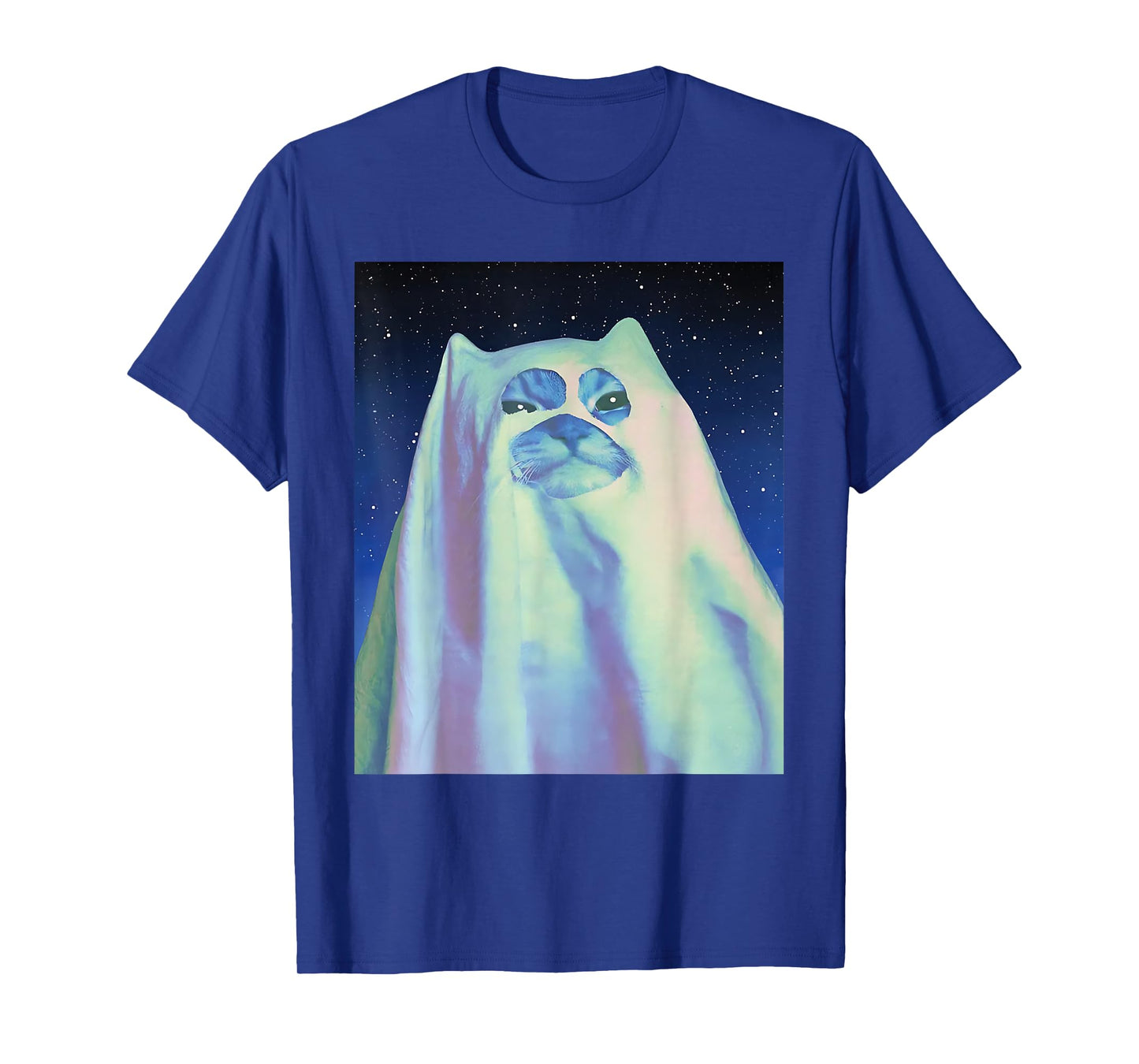 Ghost Cat Meme Funny Halloween Men Women Kids T-Shirt