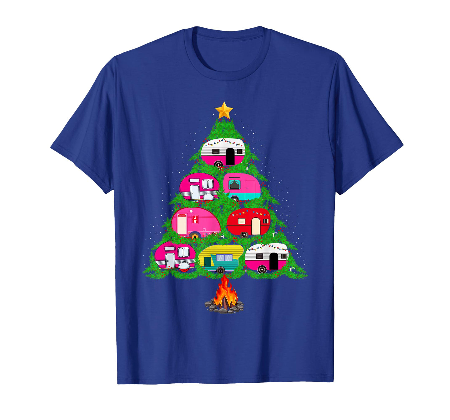 Xmas Family Outdoor Camping Christmas Tree Pajamas T-Shirt