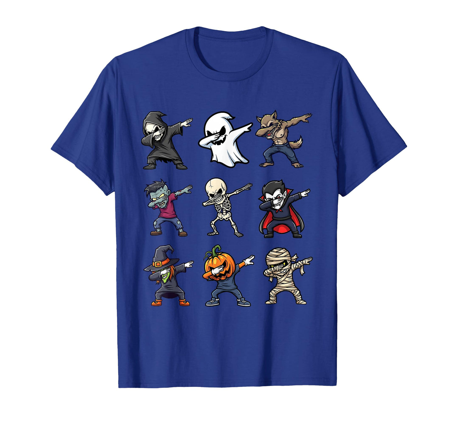 Funny Dabbing Skeleton Zombie Pumpkin Halloween Grim Reaper T-Shirt