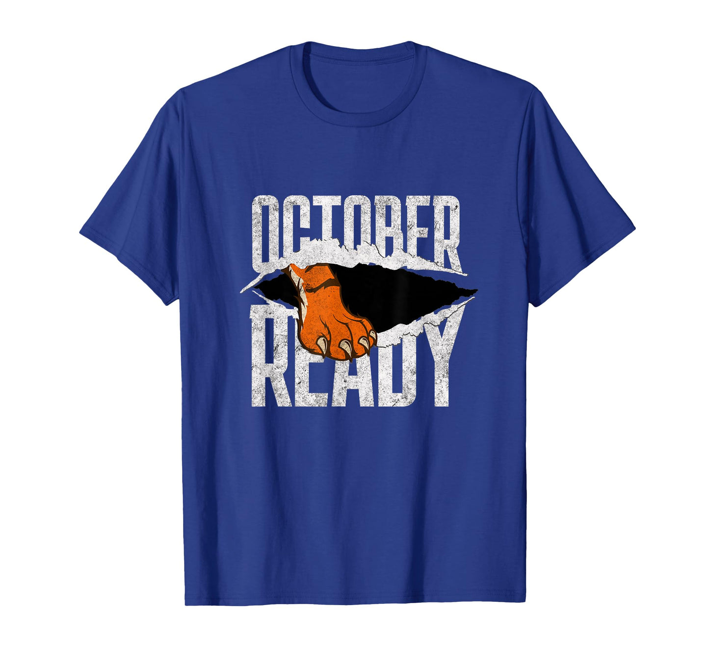 Distressed Tiger Foot Vintage October Ready Tigers T-Shirt