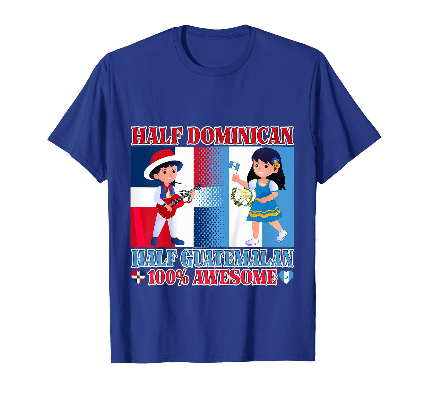 Half Guatemalan Half Dominican Republic Flag Toddler Girls T-Shirt