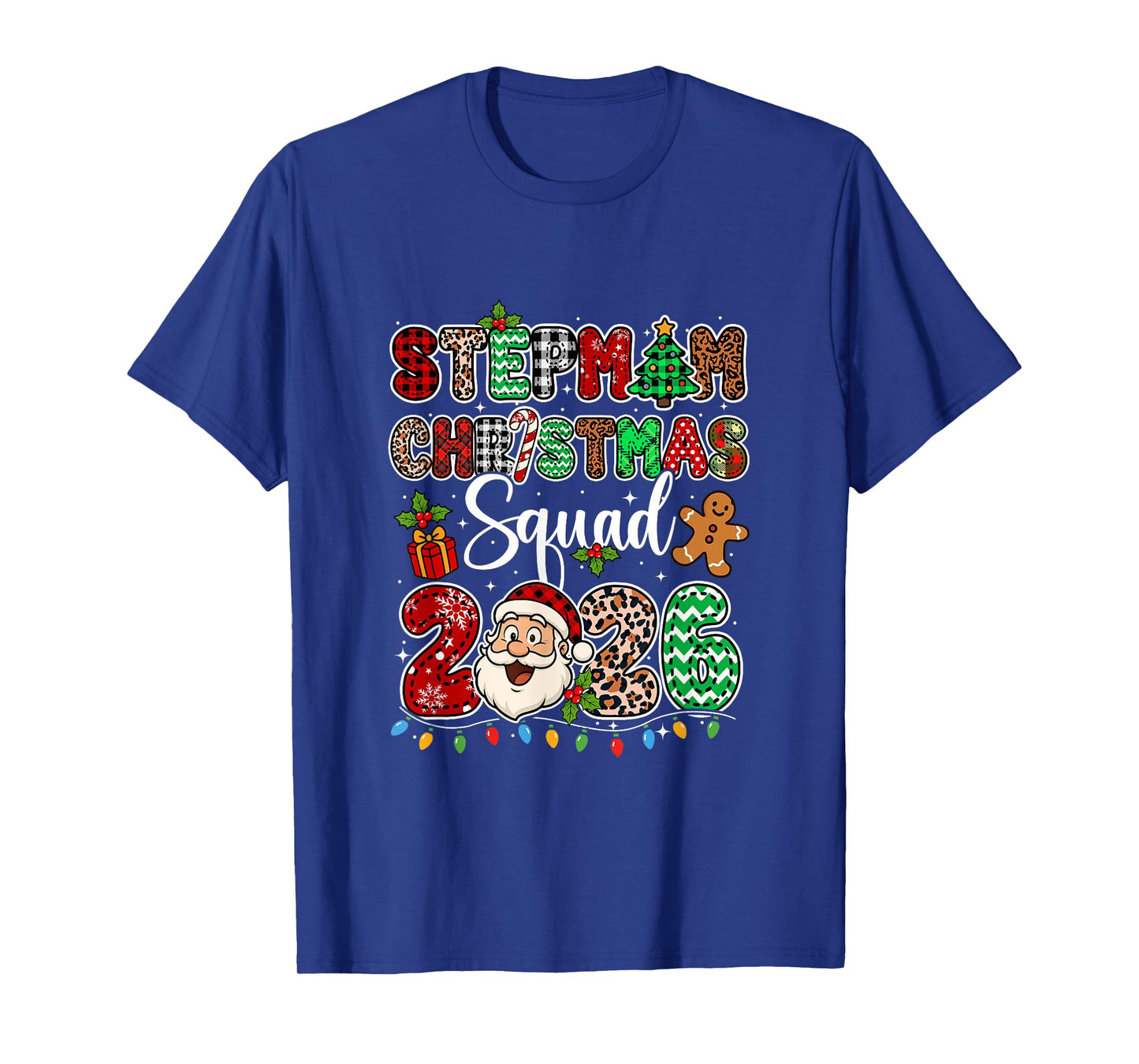 Stepmom Christmas Crew 2026 Leopard Funny Santa Family Group T-Shirt