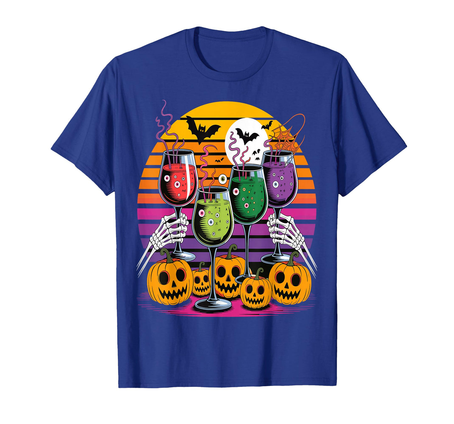 Glasses of Wine Halloween Costume Funny Spooky Tee T-Shirt