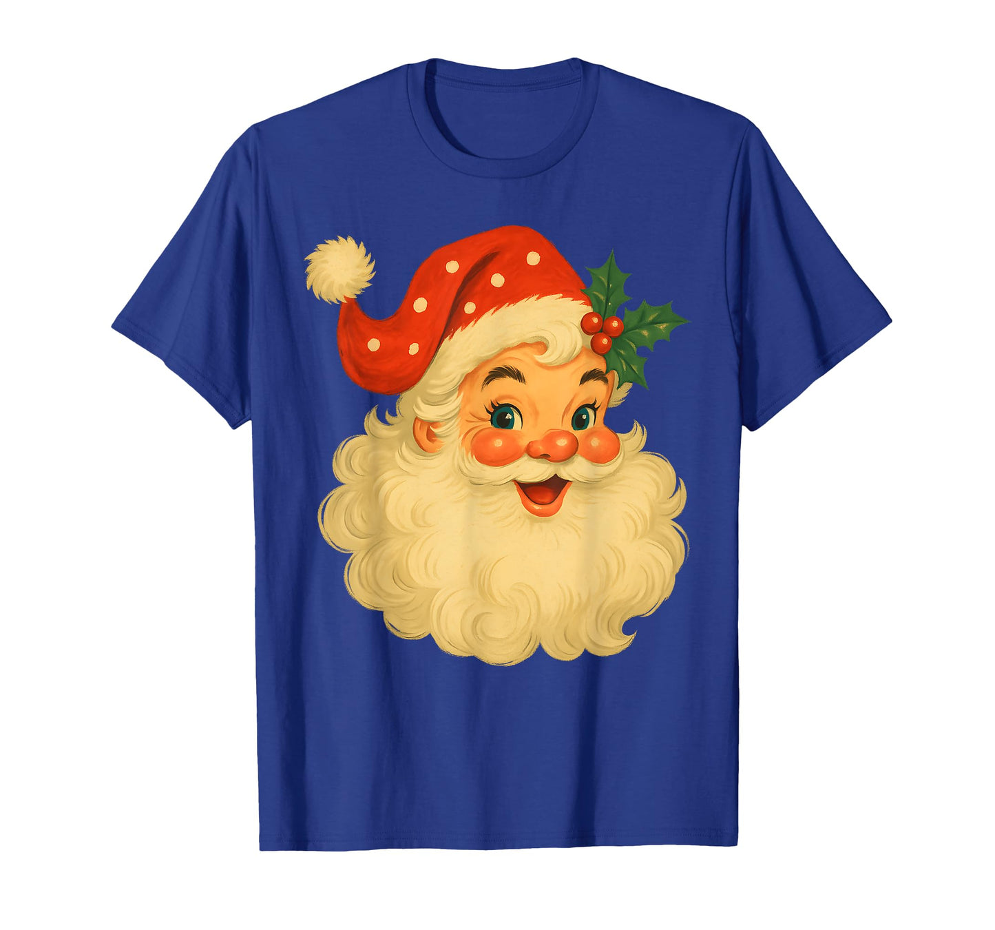 Vintage Santa Claus Merry Christmas Men Women Candy Cane T-Shirt