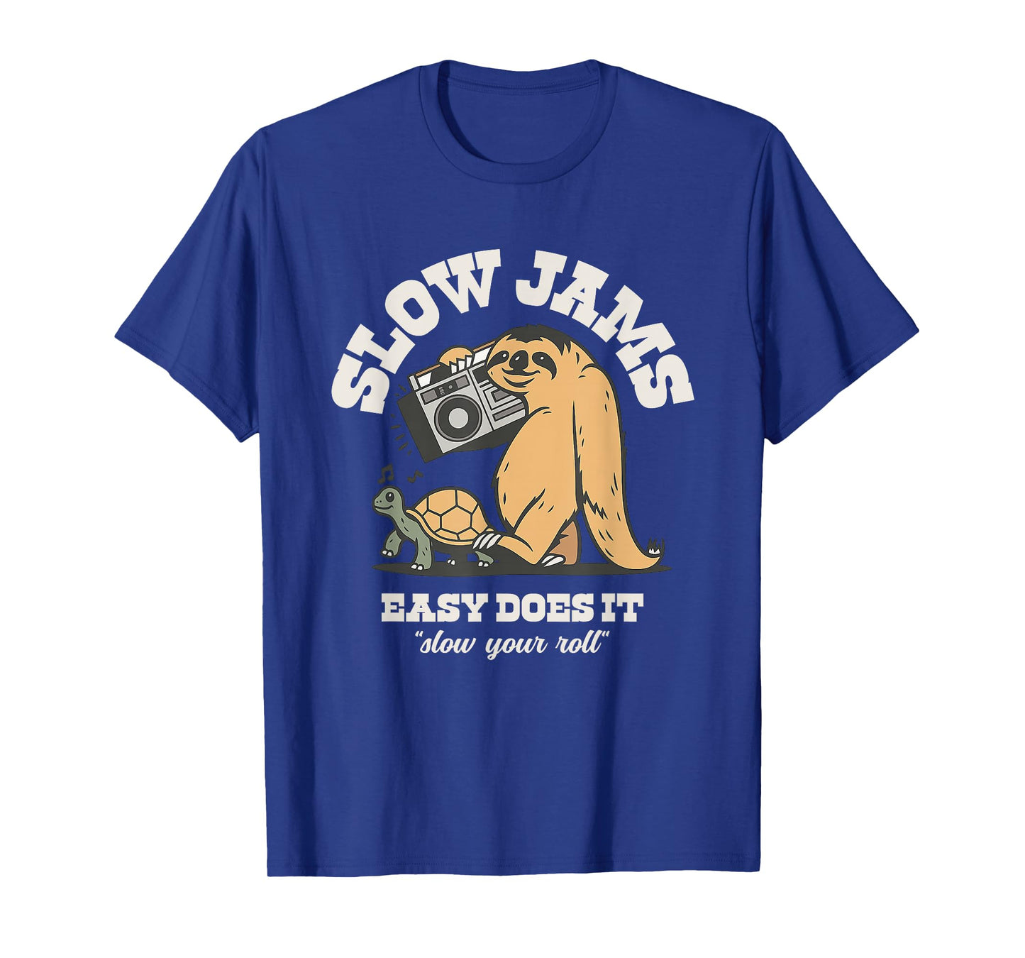 Slow Jams Funny Sloth Turtle Retro T-Shirt