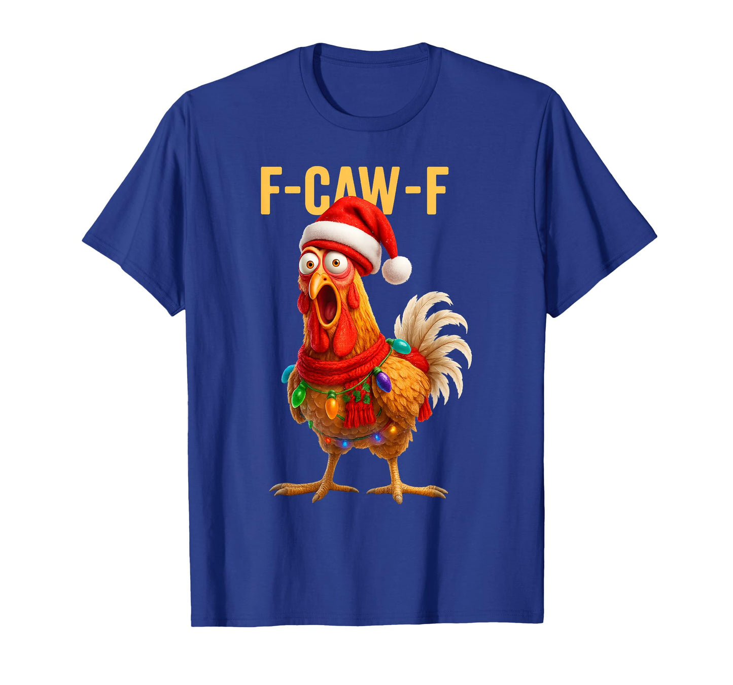 Funny F-Caw-F Chicken FCAWF Chicken Christmas Santa Hat T-Shirt