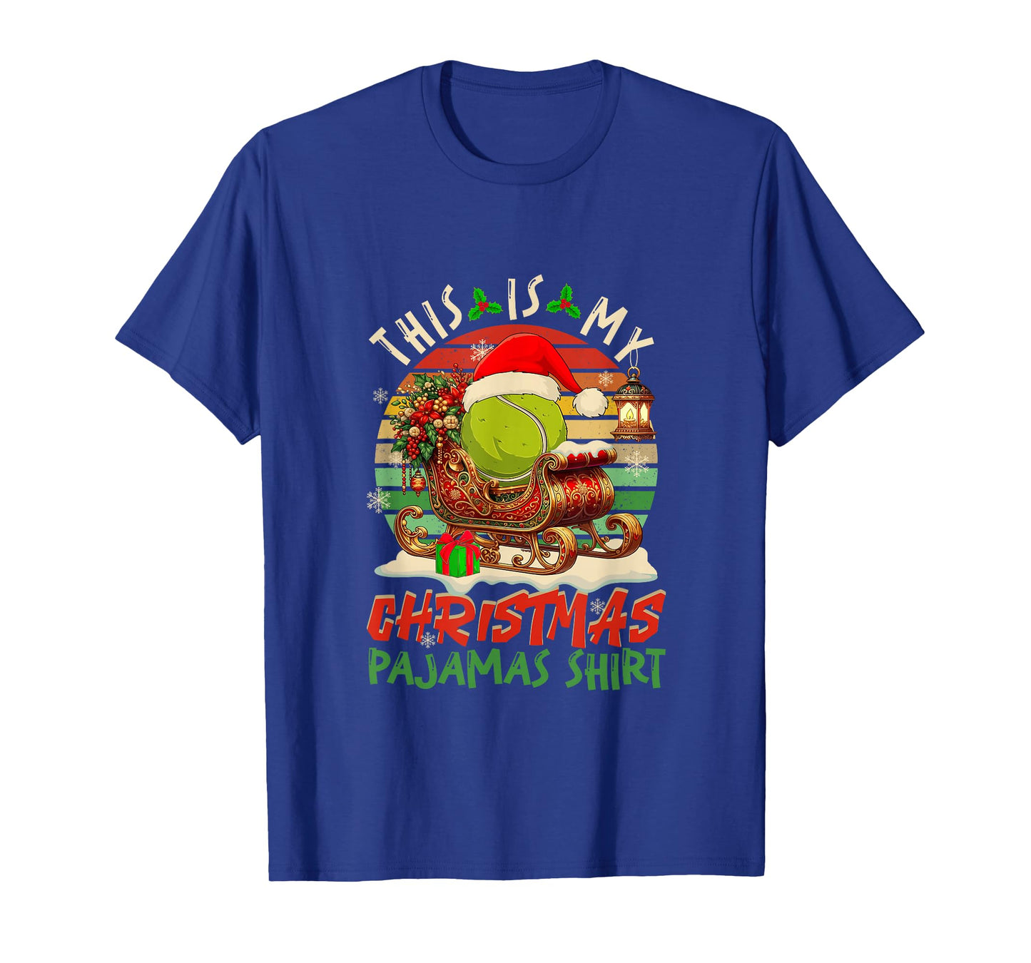 Vintage Retro My Christmas Pajama Shirt Tennis Player T-Shirt