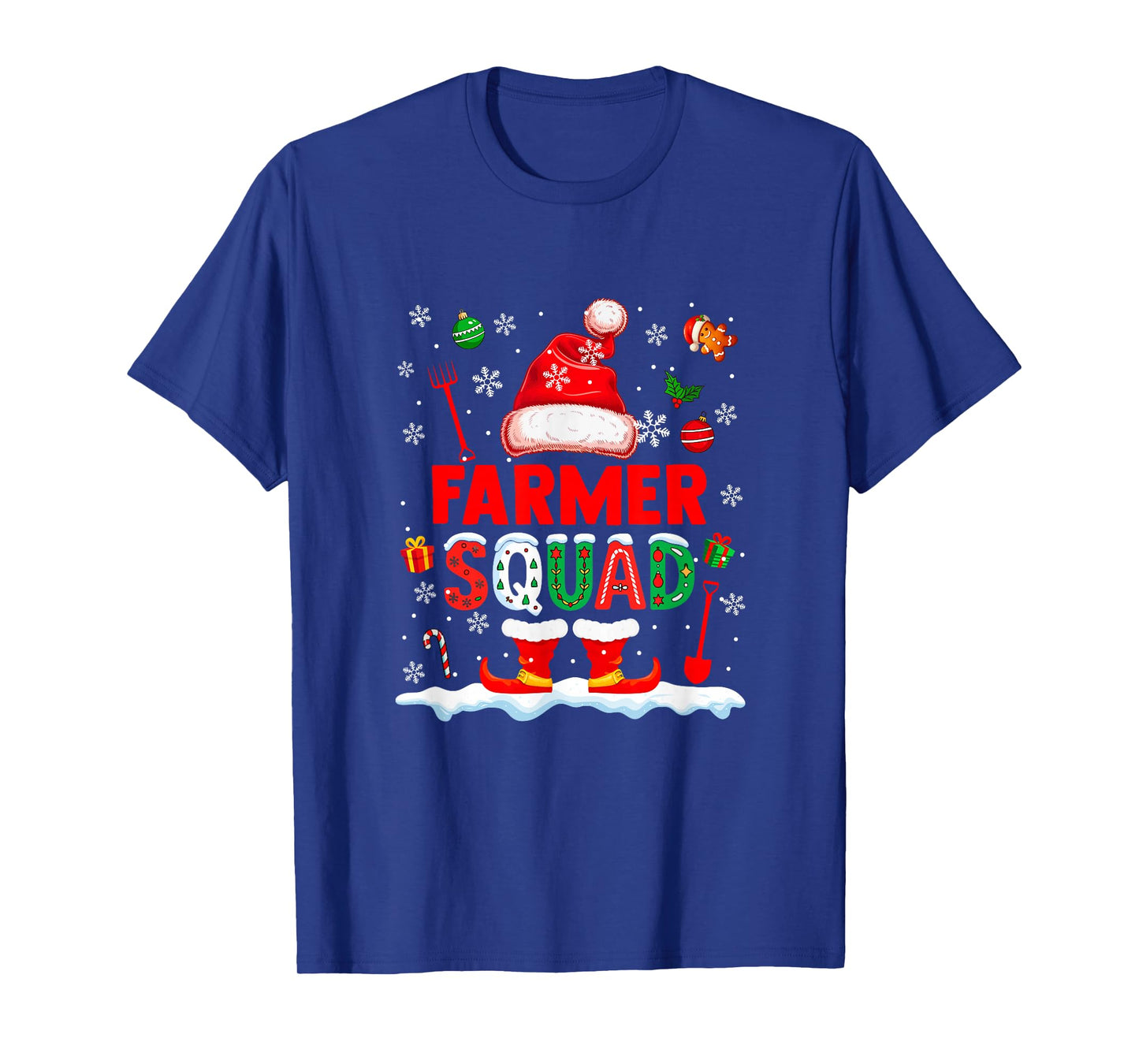 Farmer Squad Men Job Christmas Santa Costume Bow Tie T-Shirt