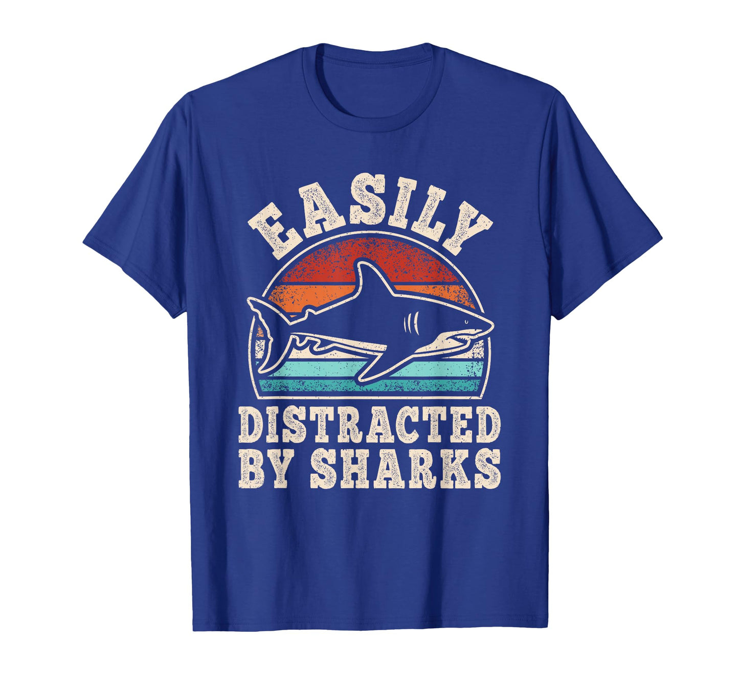 Easily Distracted by Sharks Retro Ocean Animals Men Women T-Shirt