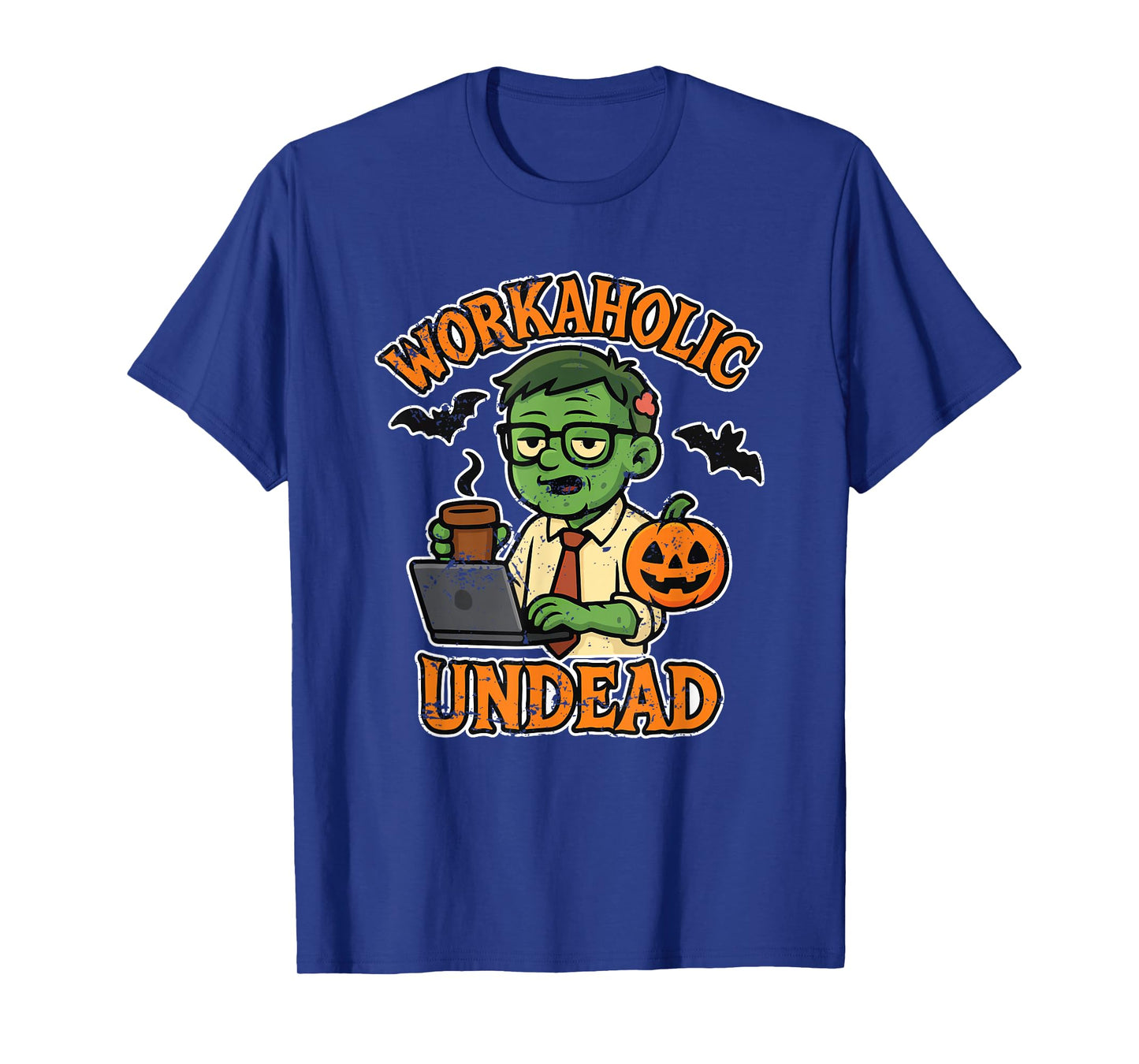 Workaholic Undead with Laptop T-Shirt
