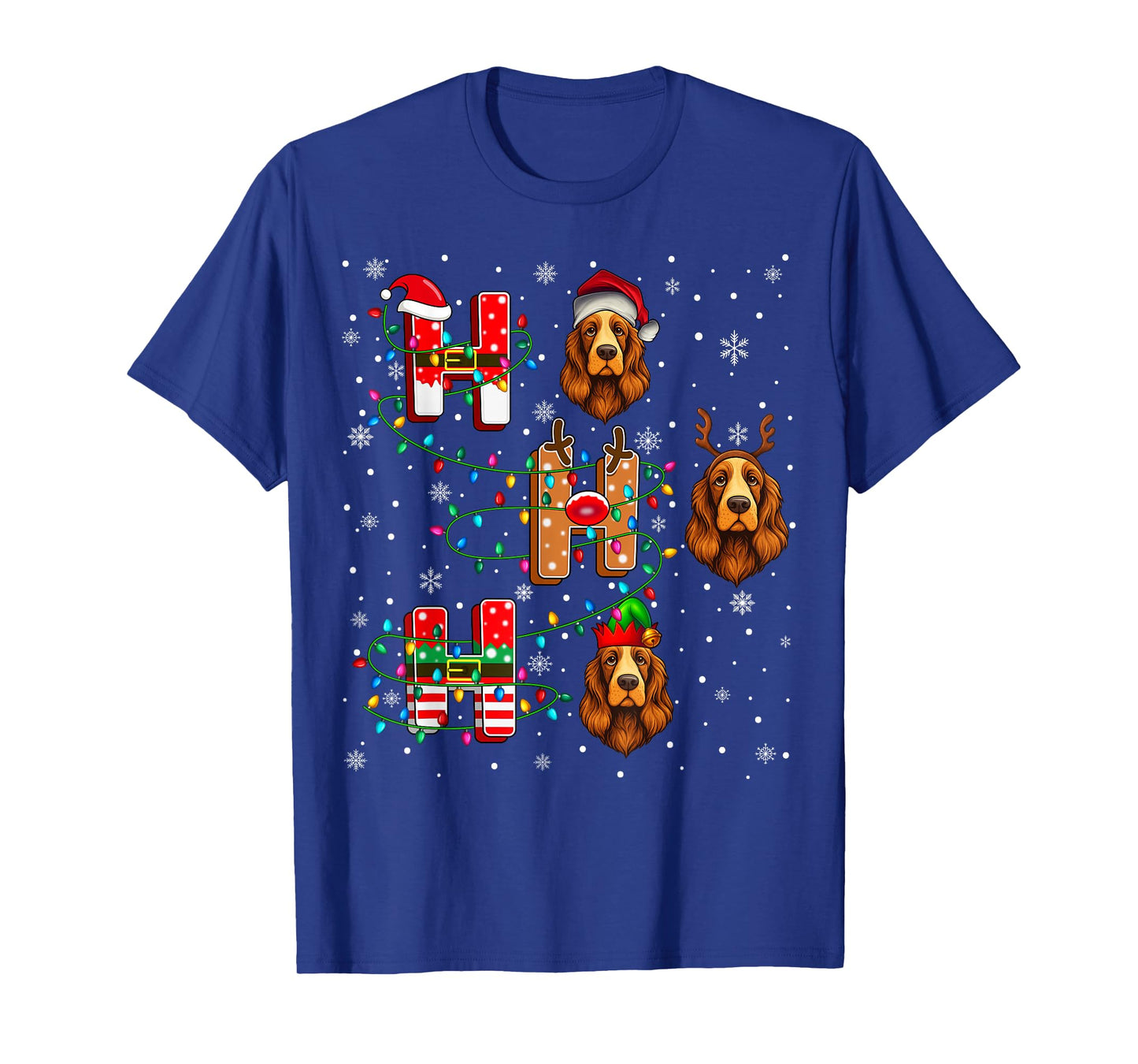 Ho Ho Ho Santa Hat Elf Matching Cocker Spaniel Dog Xmas T-Shirt
