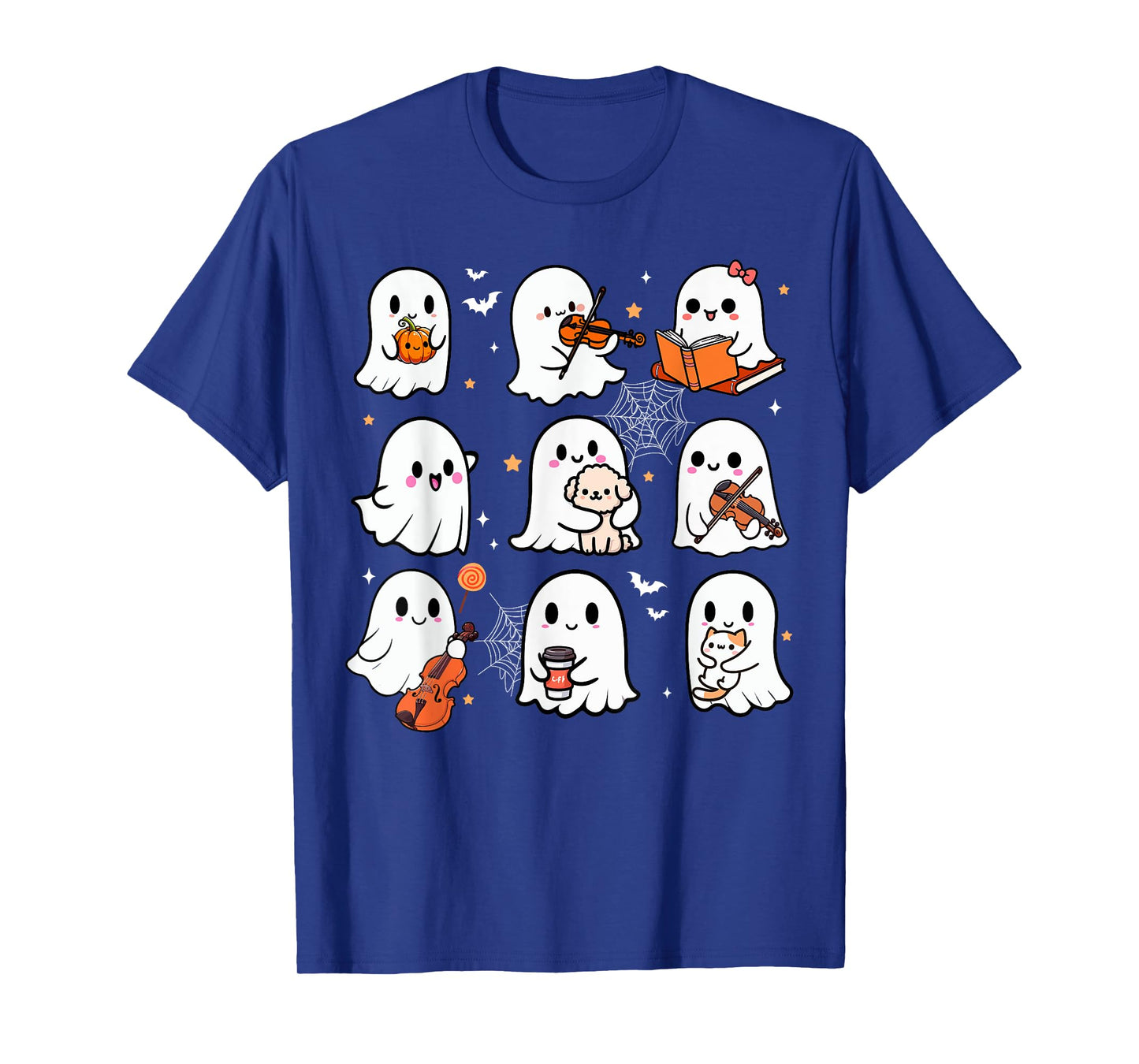 Boo Activities Halloween Playing Violin Book Cat Dog Lover T-Shirt