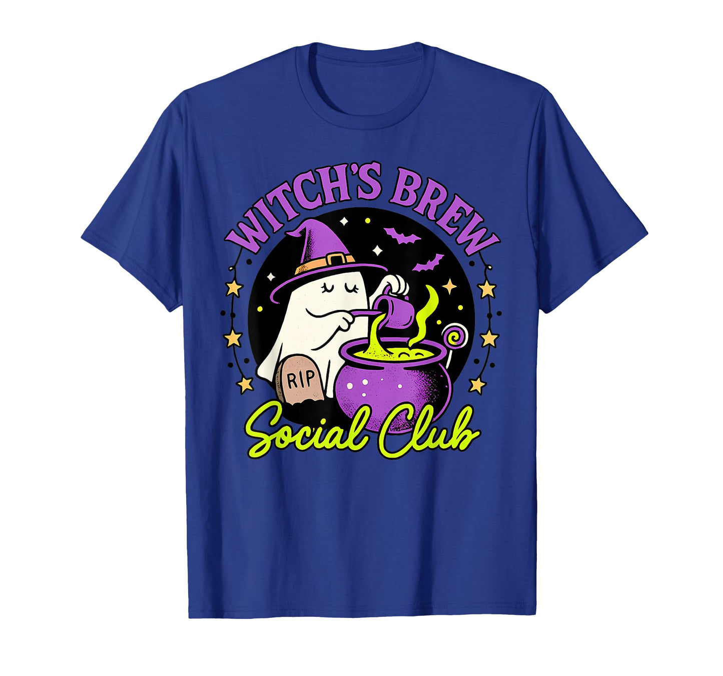 Witch’s Brew Halloween Ghost Cauldron Funny Social Club T-Shirt