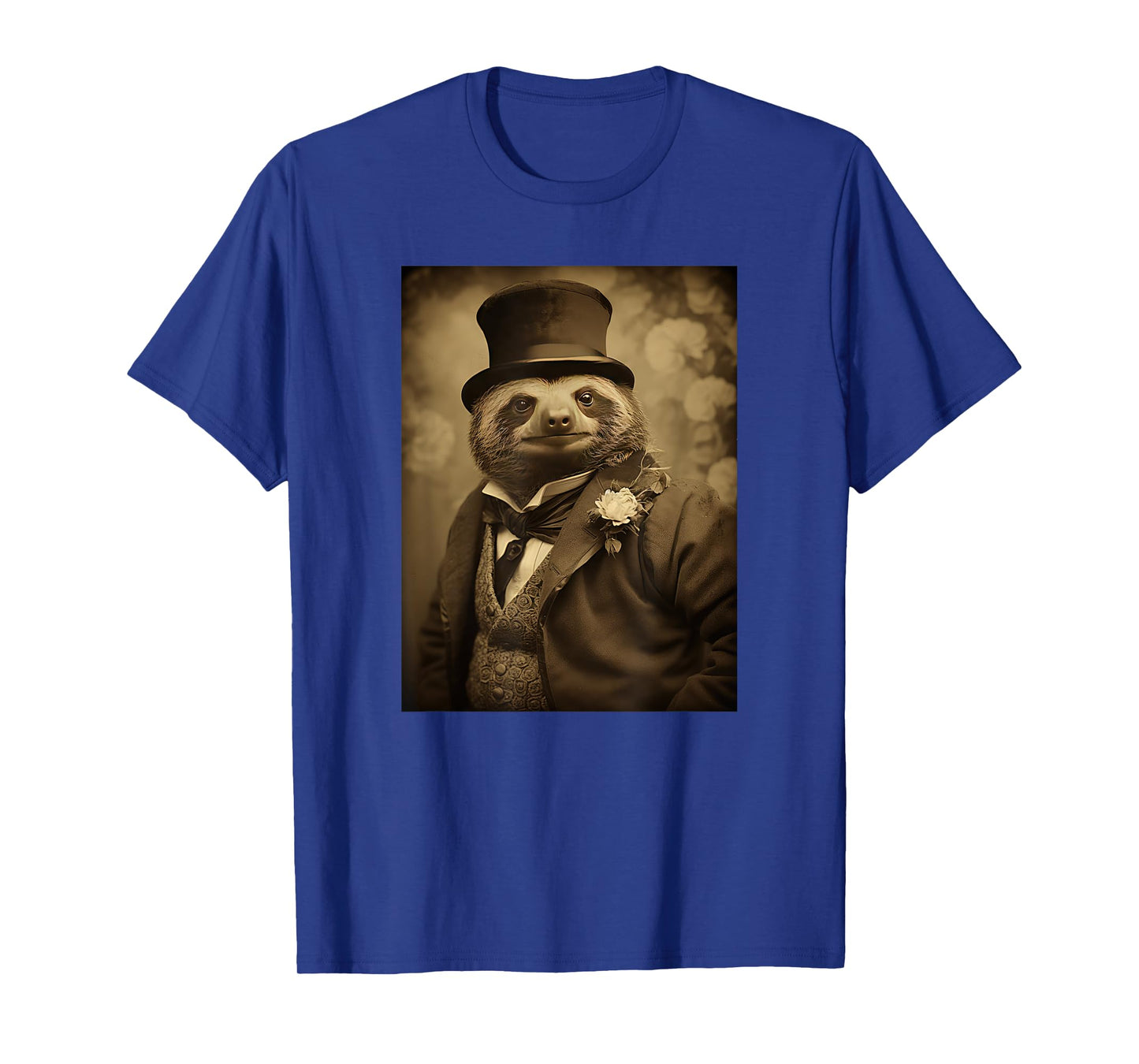 Funny Sloth Photo Victorian Animal Portrait Vintage Sloth T-Shirt