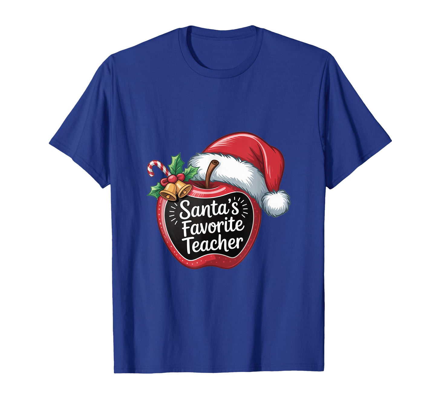 Santa’s Teacher Apple Holiday Design T-Shirt