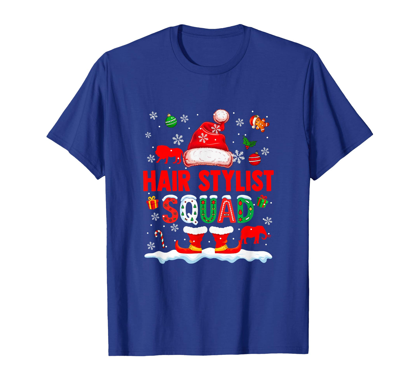 Hair Stylist Squad Men Job Christmas Santa Costume Bow Tie T-Shirt
