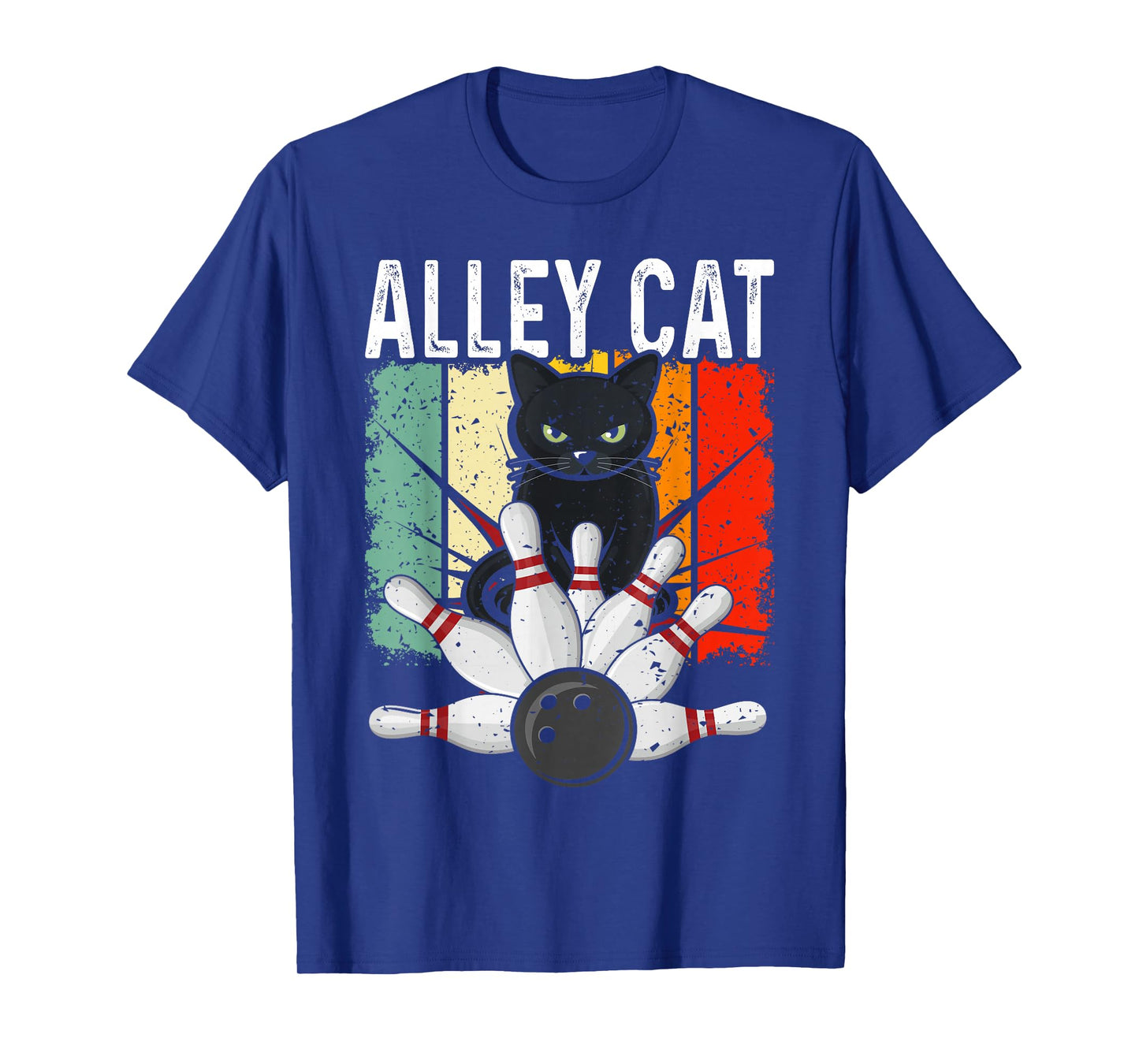 Retro Bowling Vintage Bowler Alley Cat Vintage T-Shirt