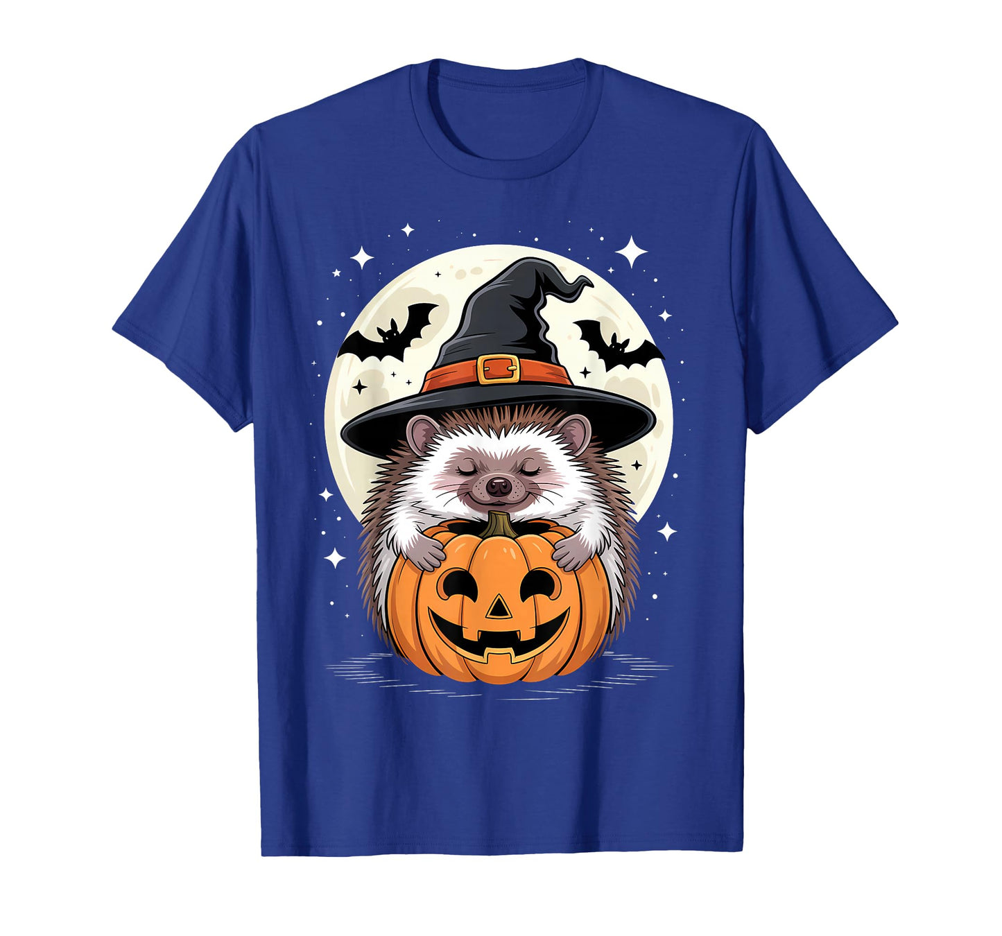 Halloween Hedgehog Witch Hat Pumpkin Spooky T-Shirt