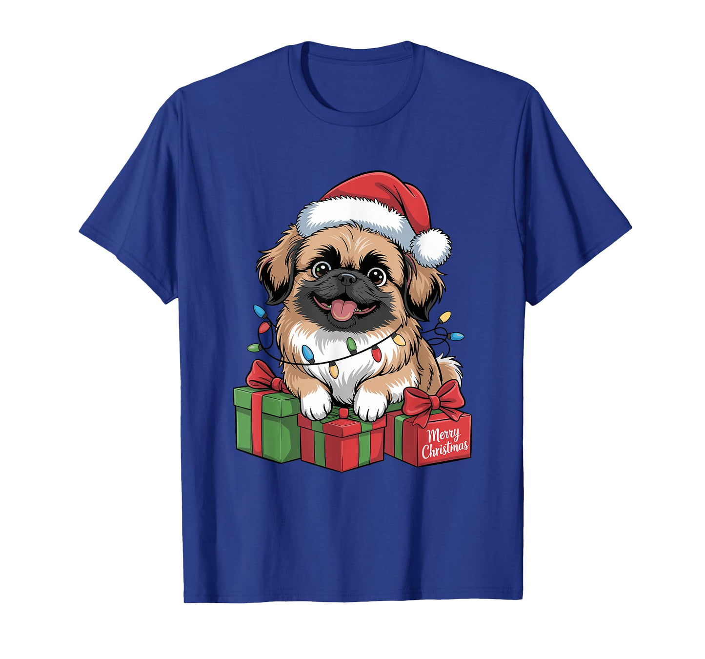 Cute Pekingese Christmas Xmas Design Funny Dog Lover Holiday T-Shirt