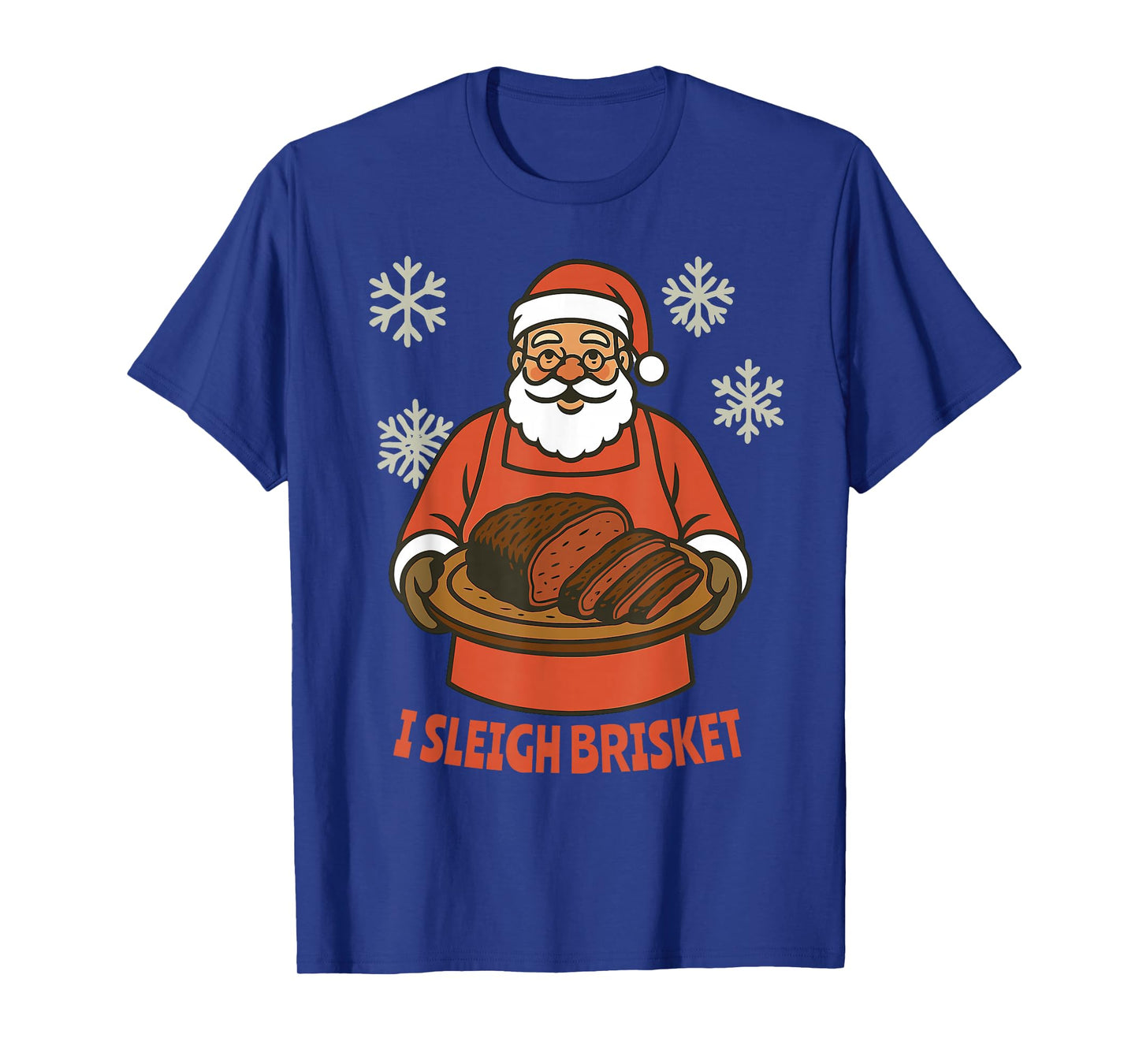 Funny Santa Brisket Sleigh BBQ Smoked Meat Holiday Humor T-Shirt