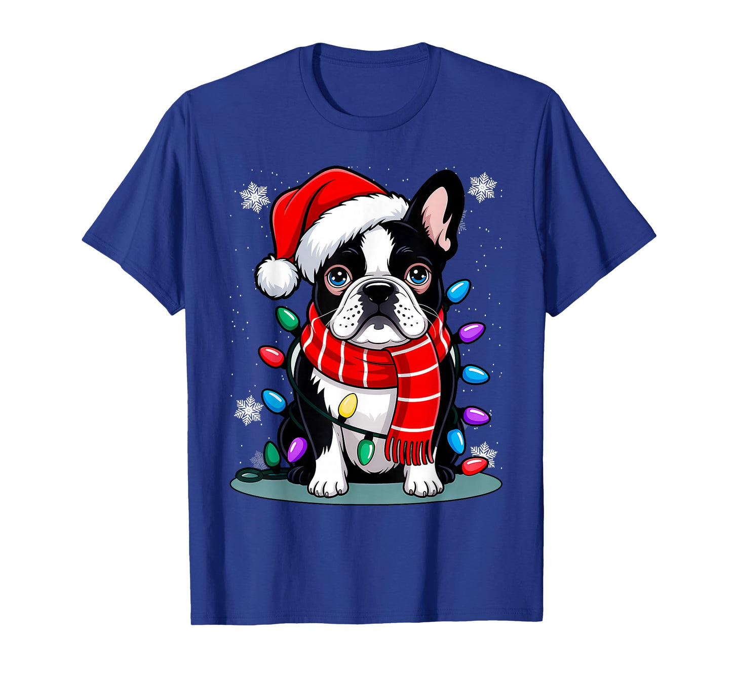 Christmas Santa Dog, Boston Terrier, Dog Lovers, Xmas T-Shirt