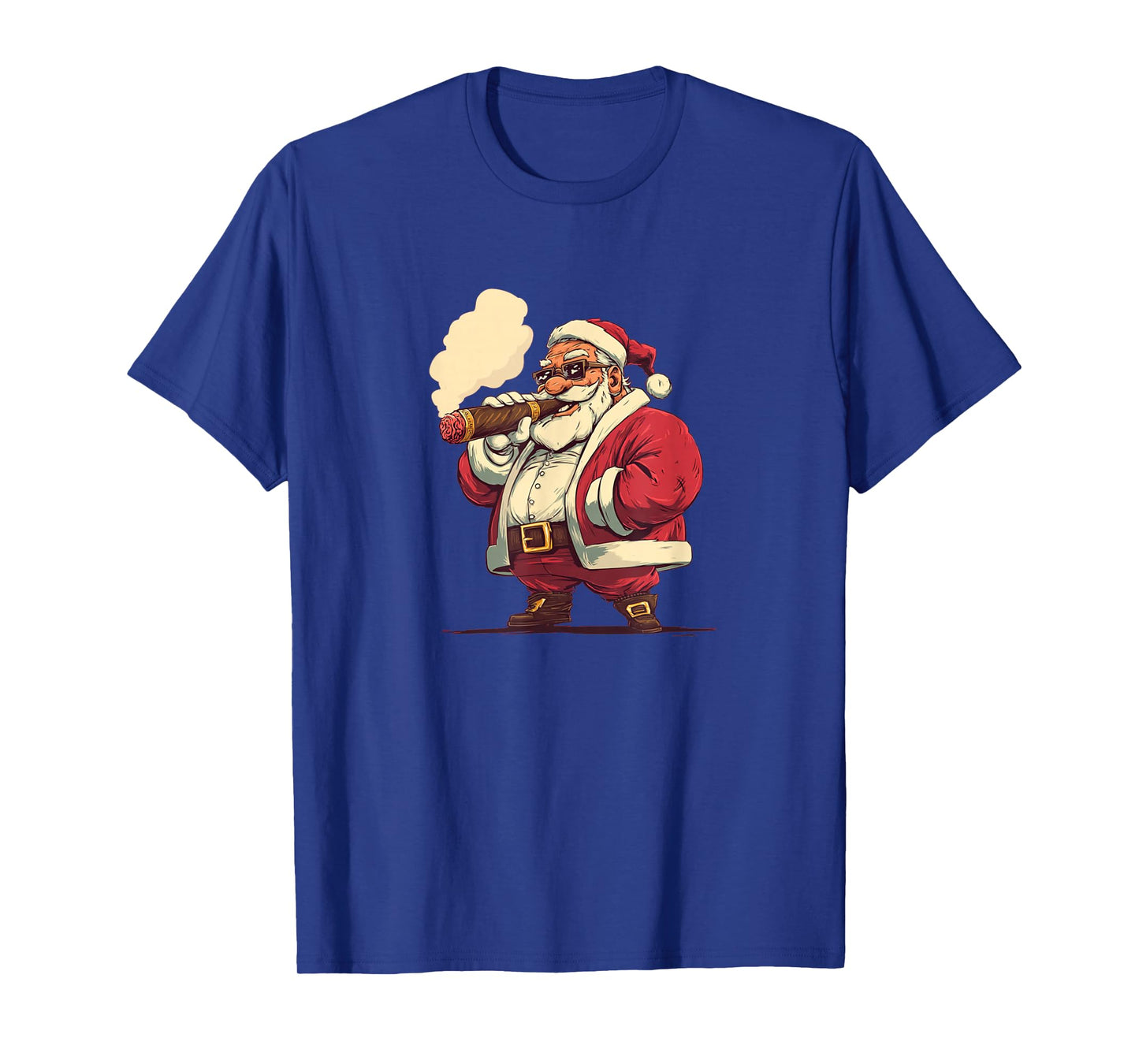 Funny Cartoon Santa with Big Cigar Look T-Shirt