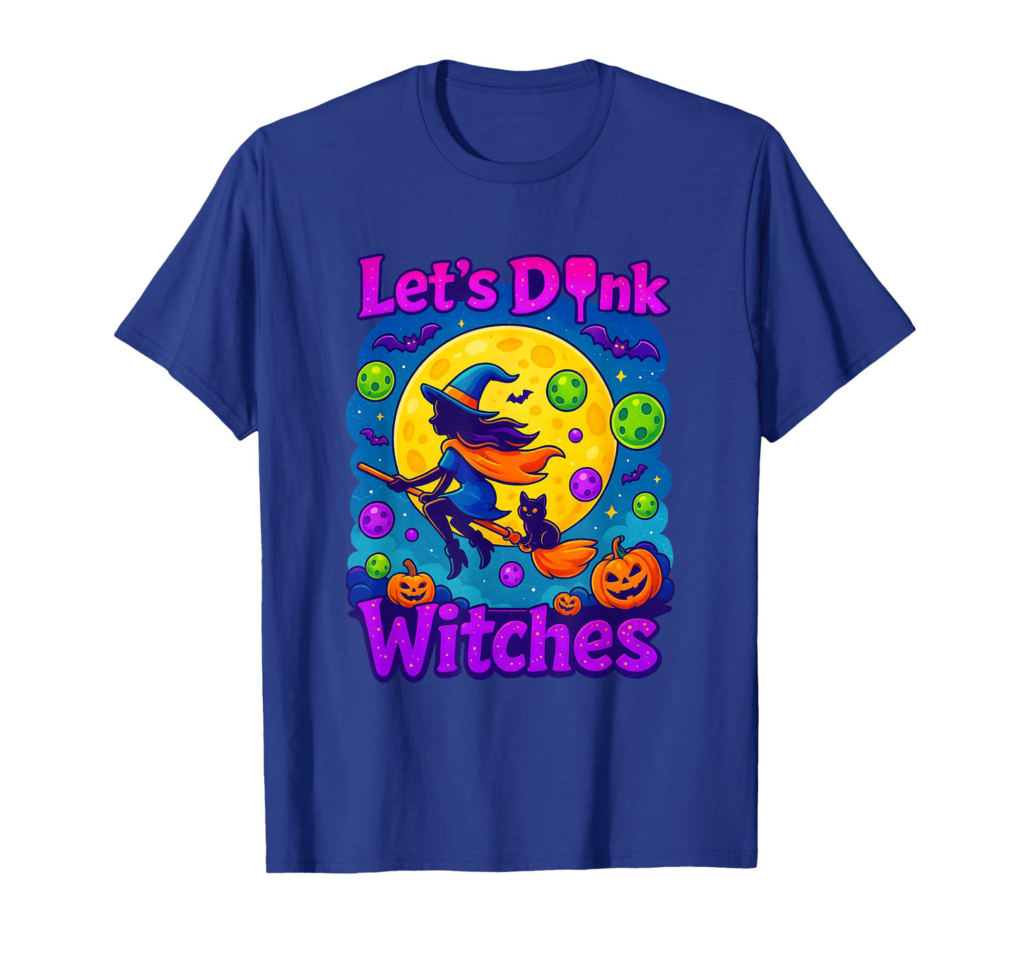 Pickleball Halloween Dink Witch Sport Player Court Paddles T-Shirt