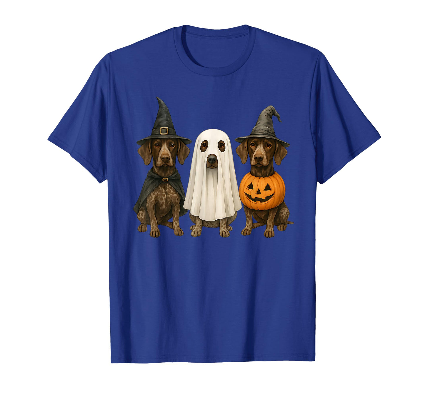 German Shorthaired Pointer Halloween Dog Witch Ghost Pumpkin T-Shirt