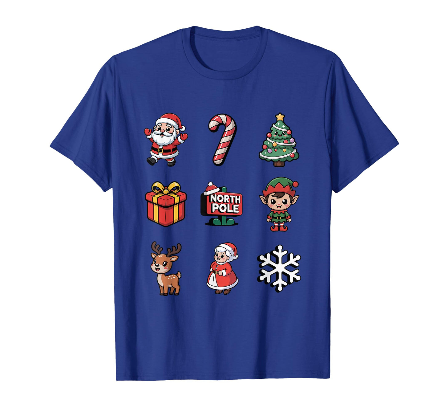 Cute Elf Santa Reindeer Candy Cane Christmas T-Shirt