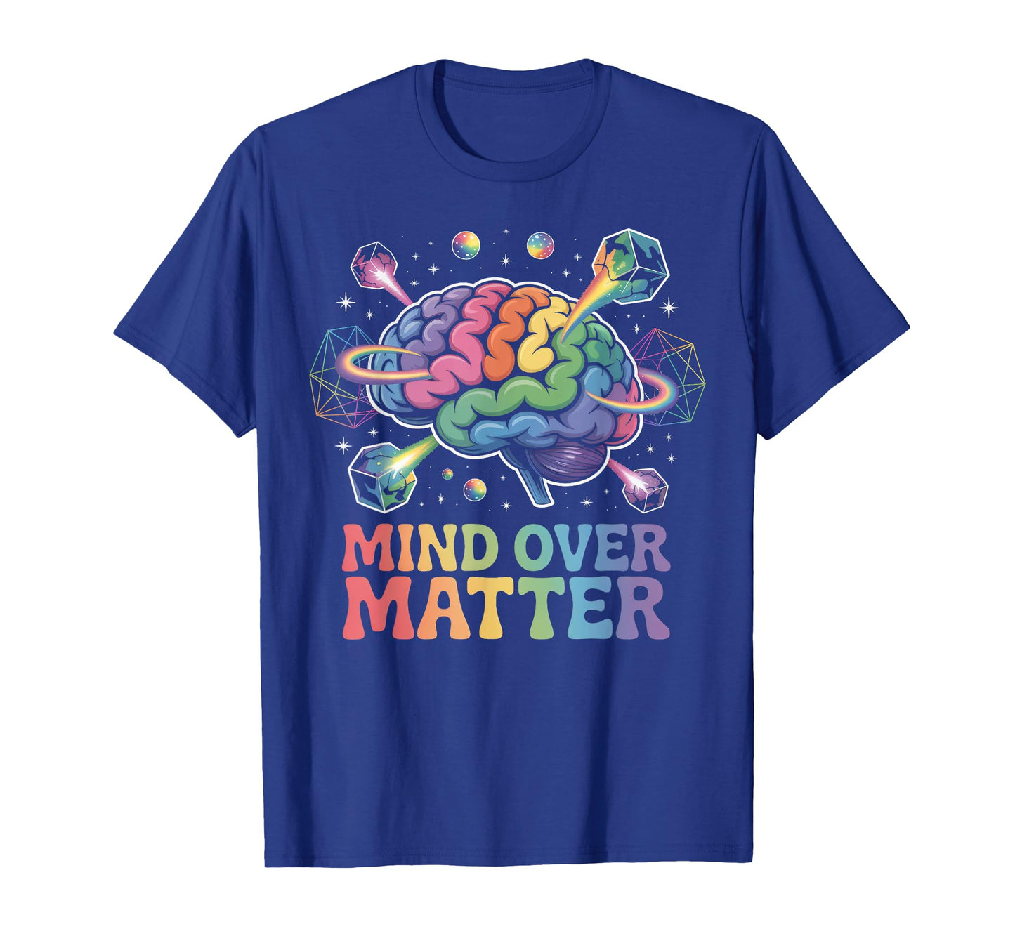 Mind Over Matter Motivational Brain Lifting Weights T-Shirt