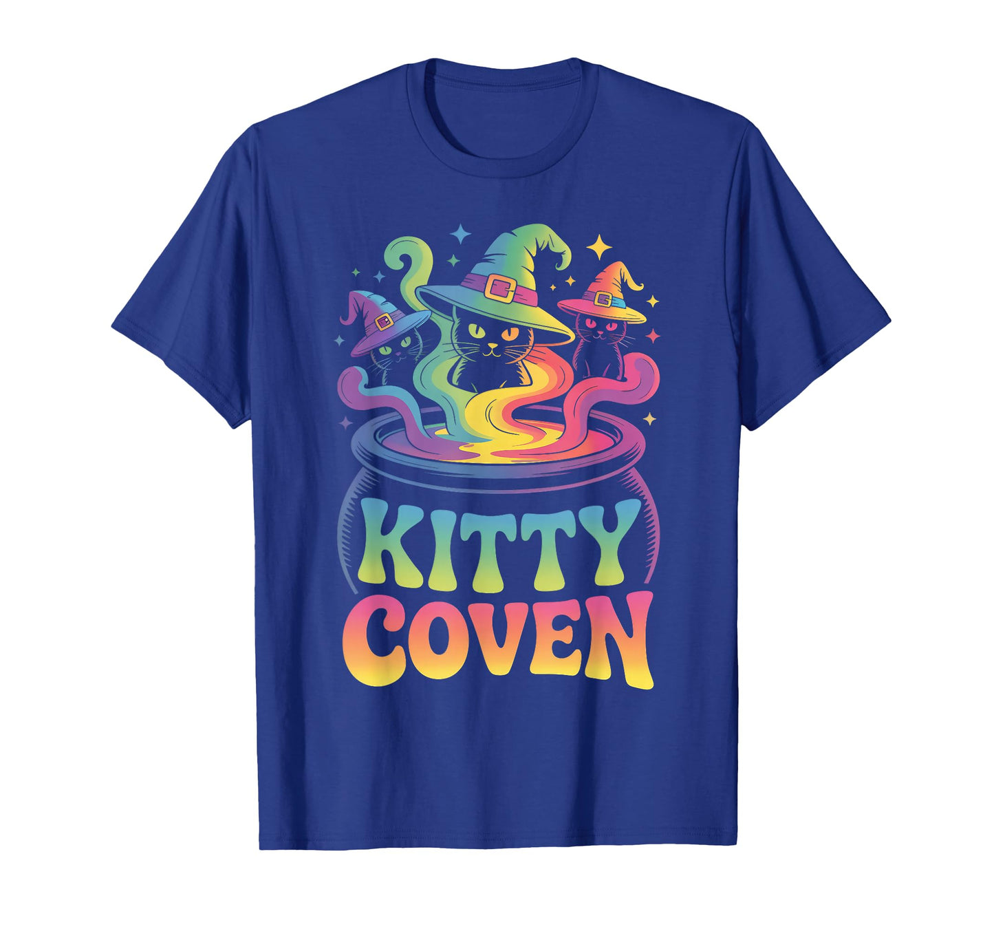 Kitty Coven Adorable Witch Cats, Magical Cauldron Halloween T-Shirt