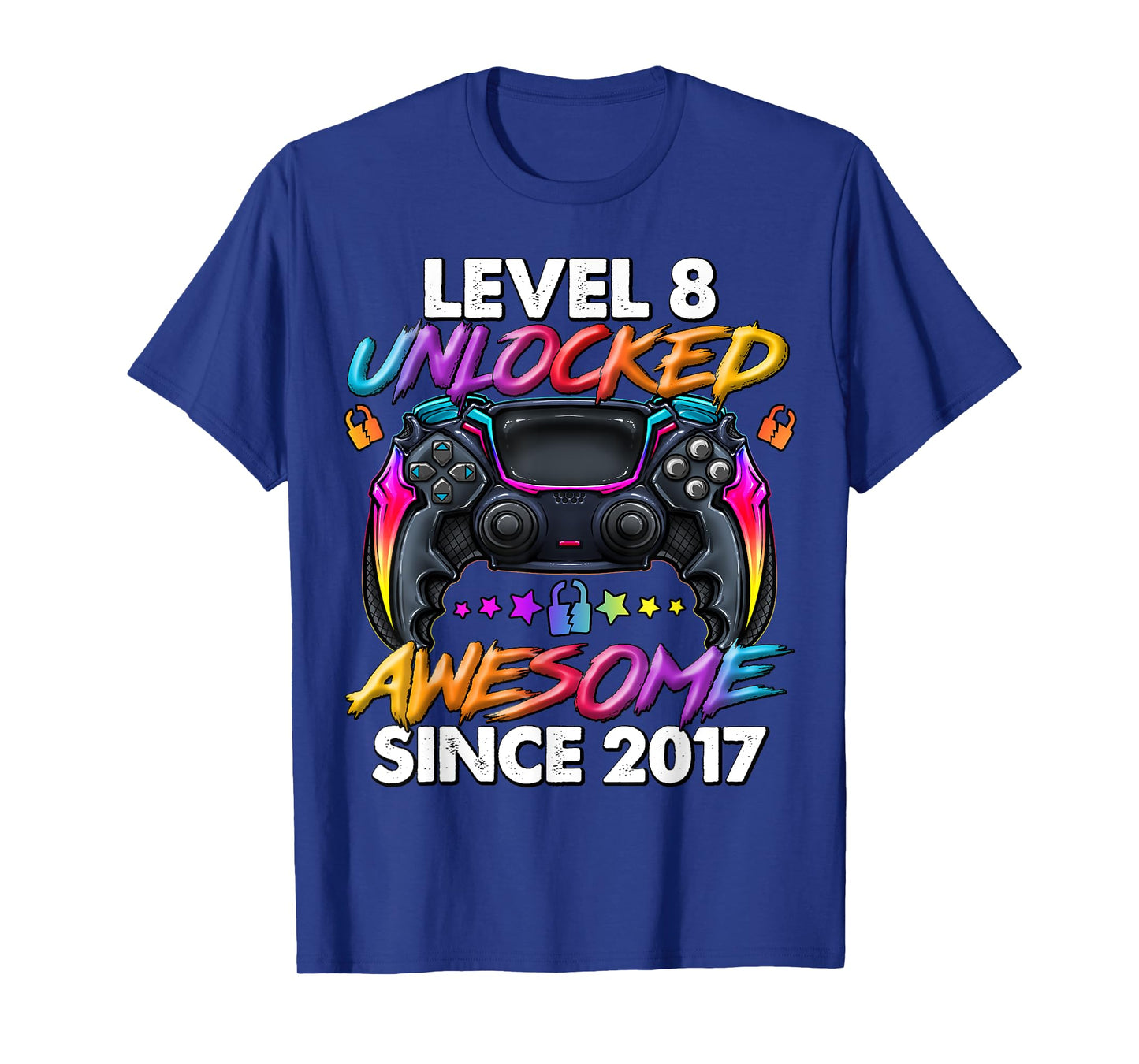 Level 8 Unlocked 8 Year Old Gifts Boys 8th Birthday Boy T-Shirt