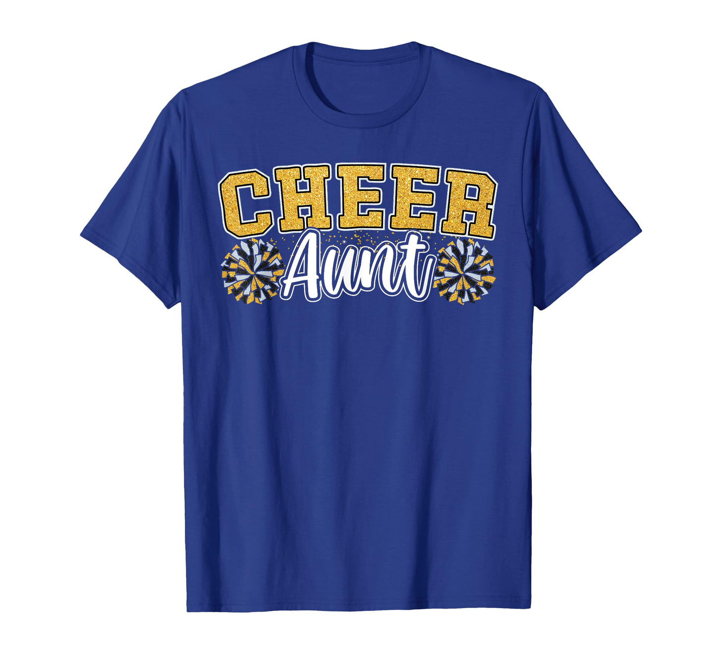 Loud Proud Cheer Aunt Team Yellow Pom Poms Cheerleader Women T-Shirt