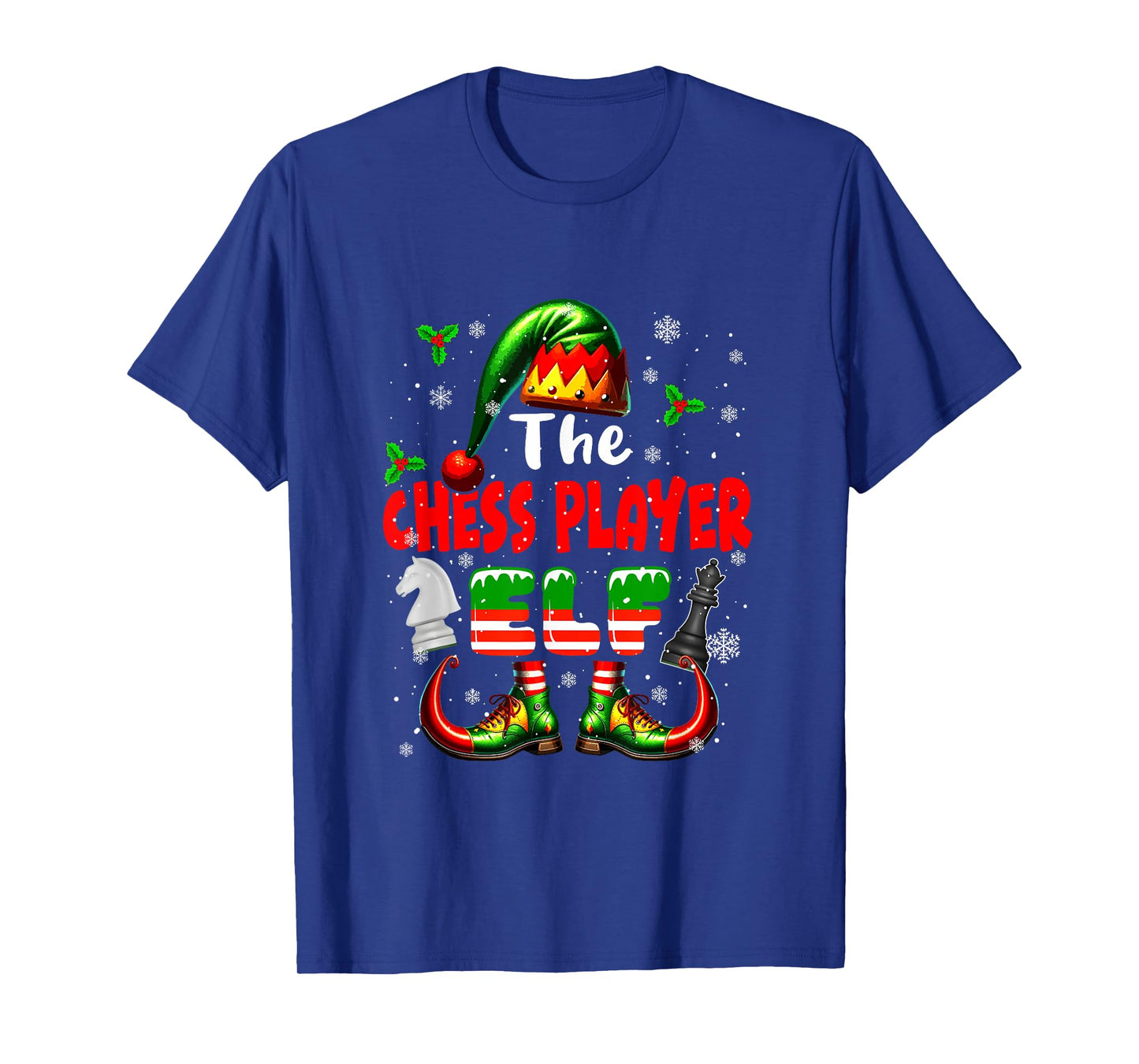 The Chess Player Player Elf Christmas Job Team Funny Parties T-Shirt